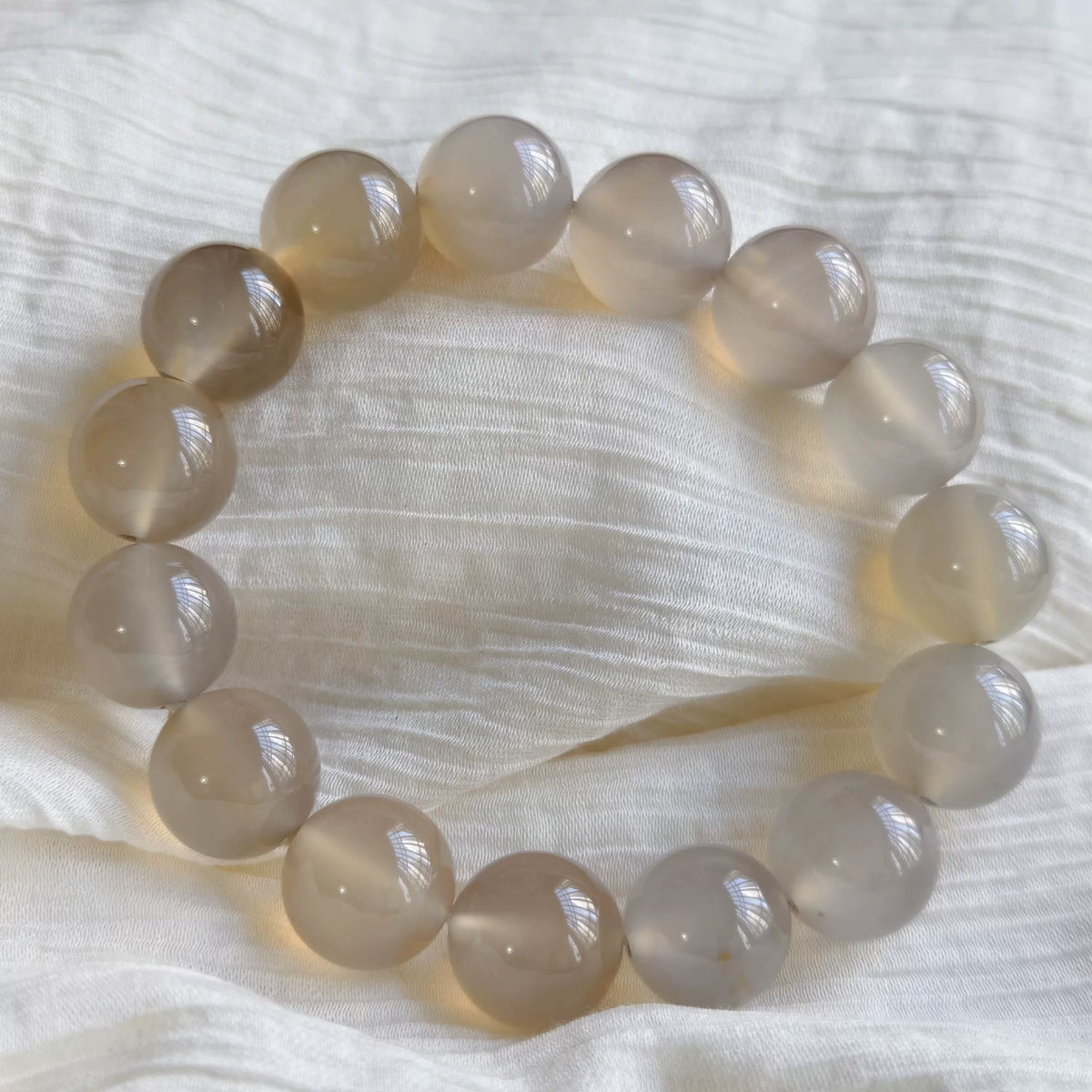 Armband aus natürlichem grauem Achat, 14mm