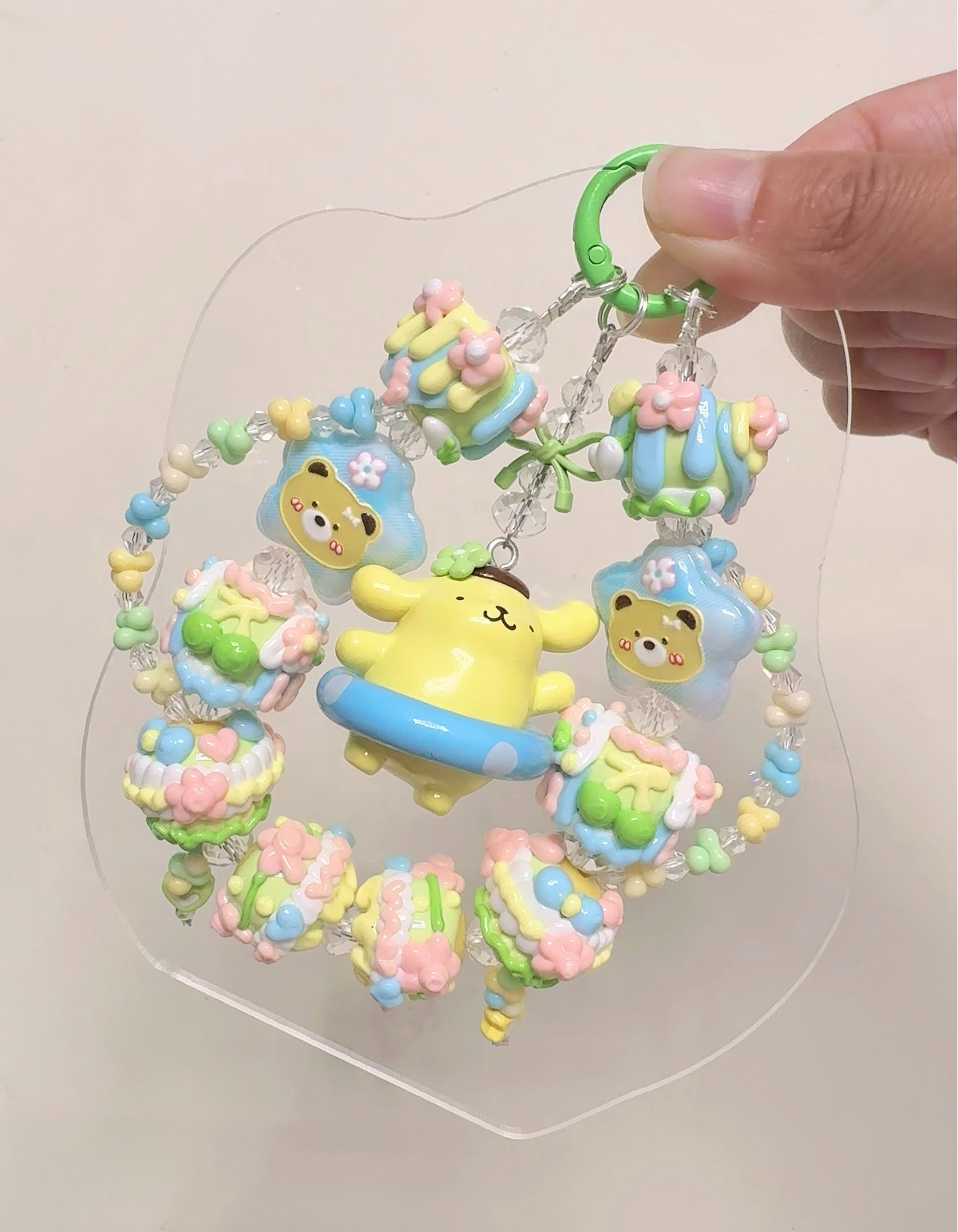 Pompompurin Beaded Charm Phone Strap