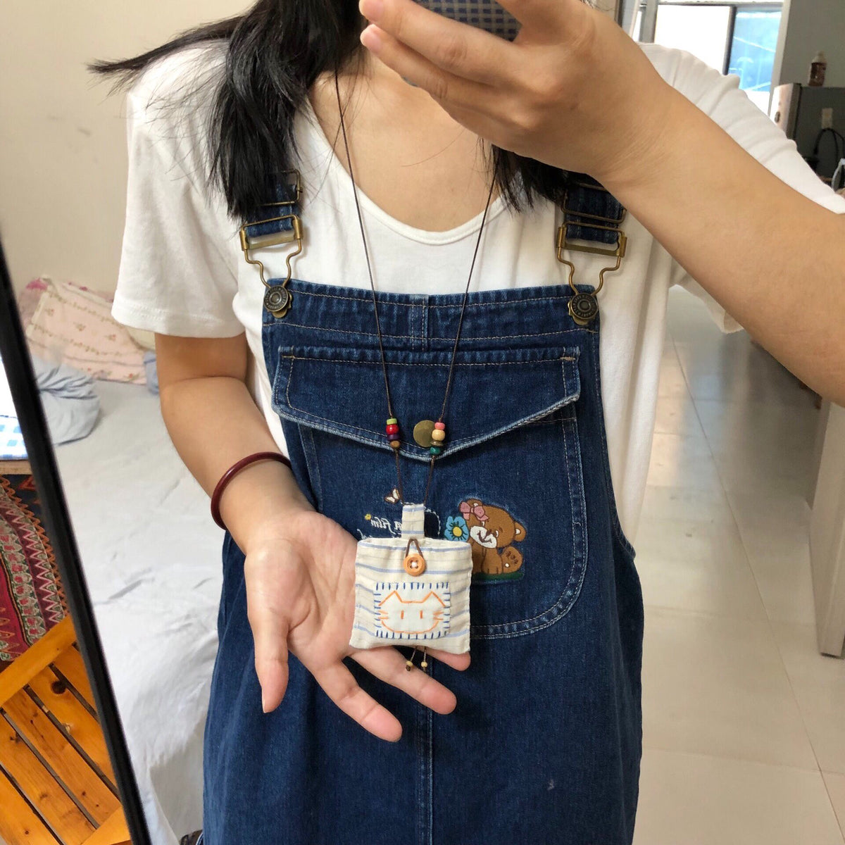 Pure Cotton Cat Mini Storage Pouch