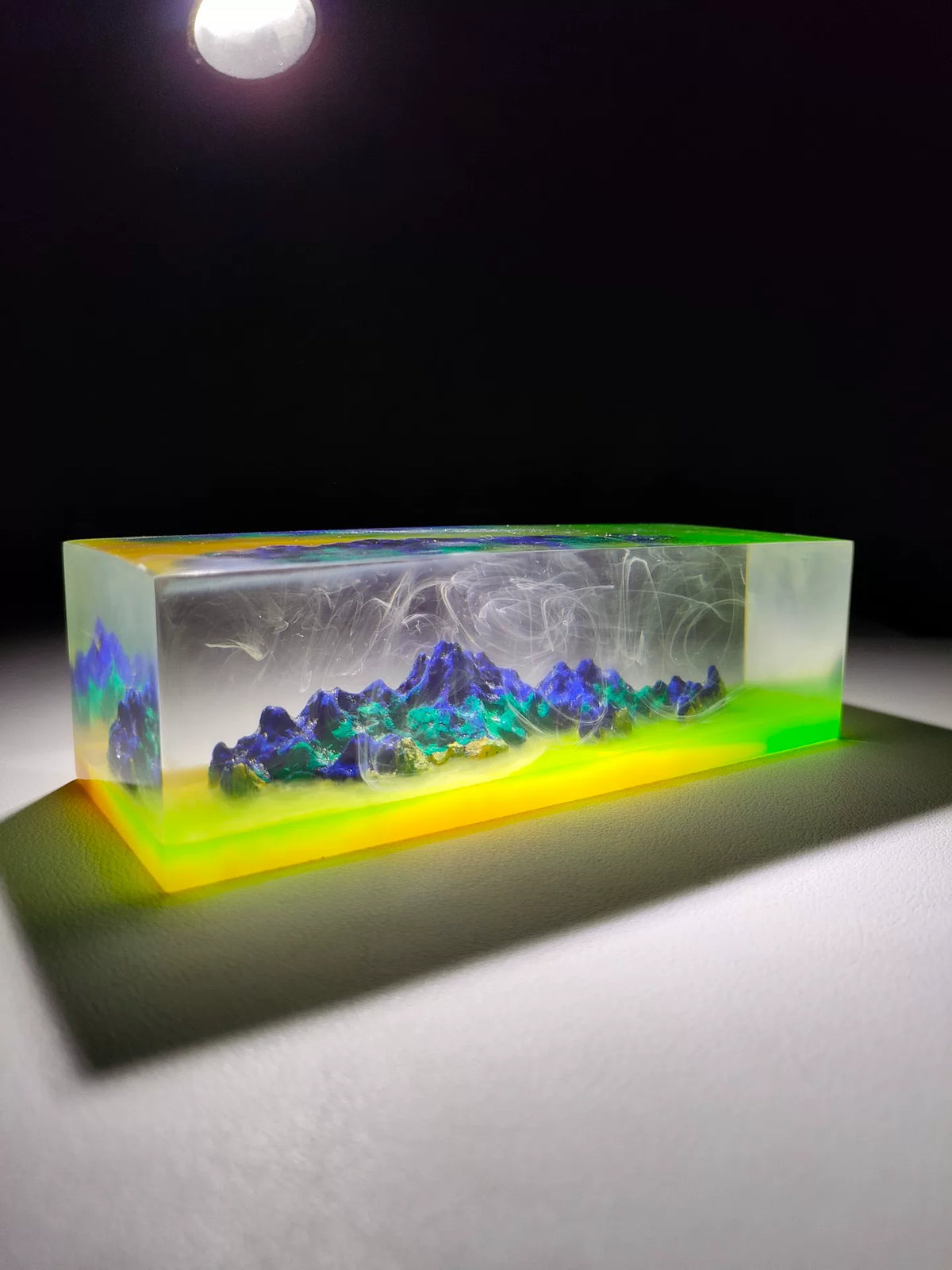 Handmade Clear Resin Mountain Paperweight Ornament