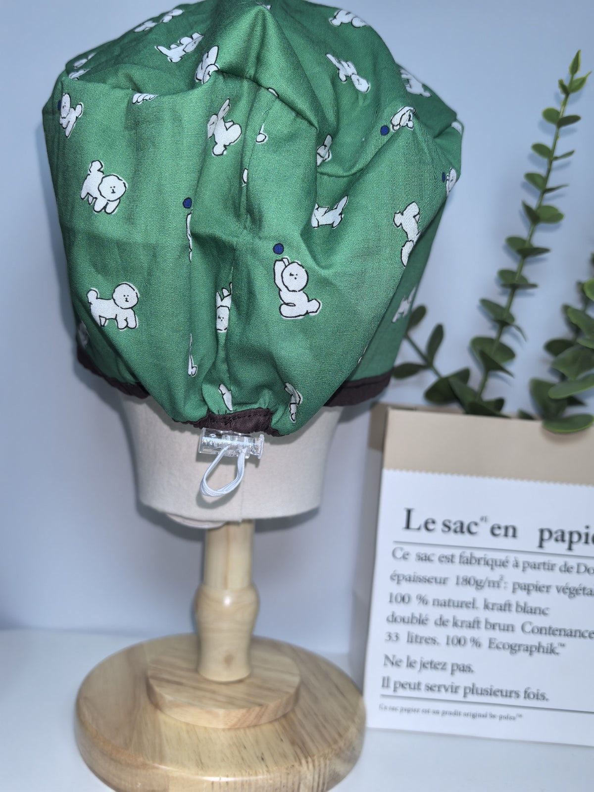 Cotton Surgical Cap with Puppy Print