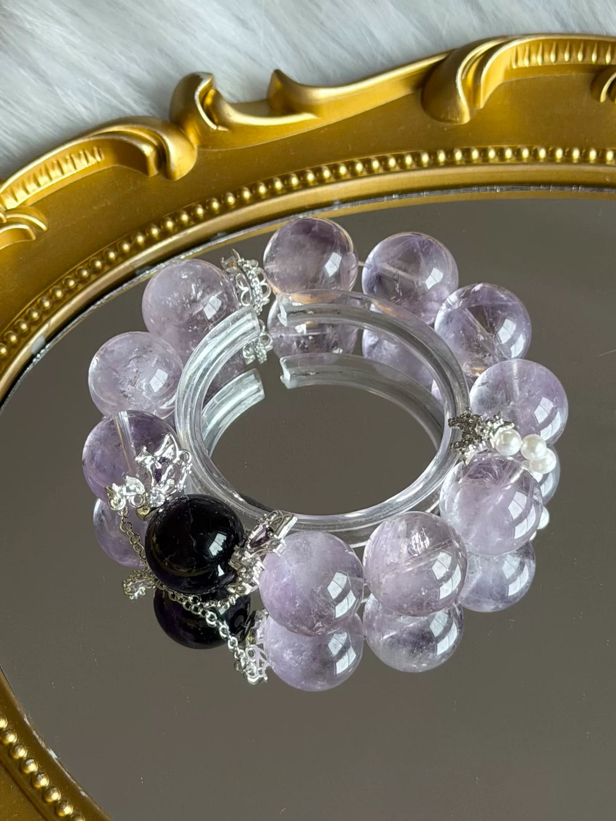 18mm Natural Amethyst Beaded Bracelet