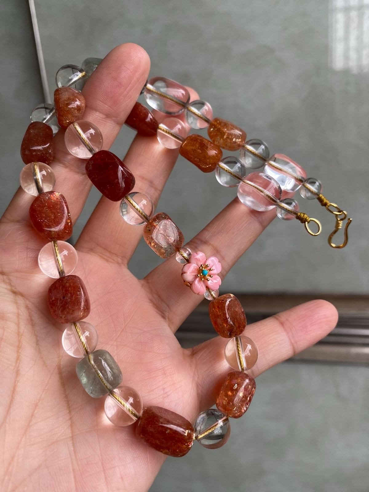 Arusha Sugar Bean White Crystal Necklace