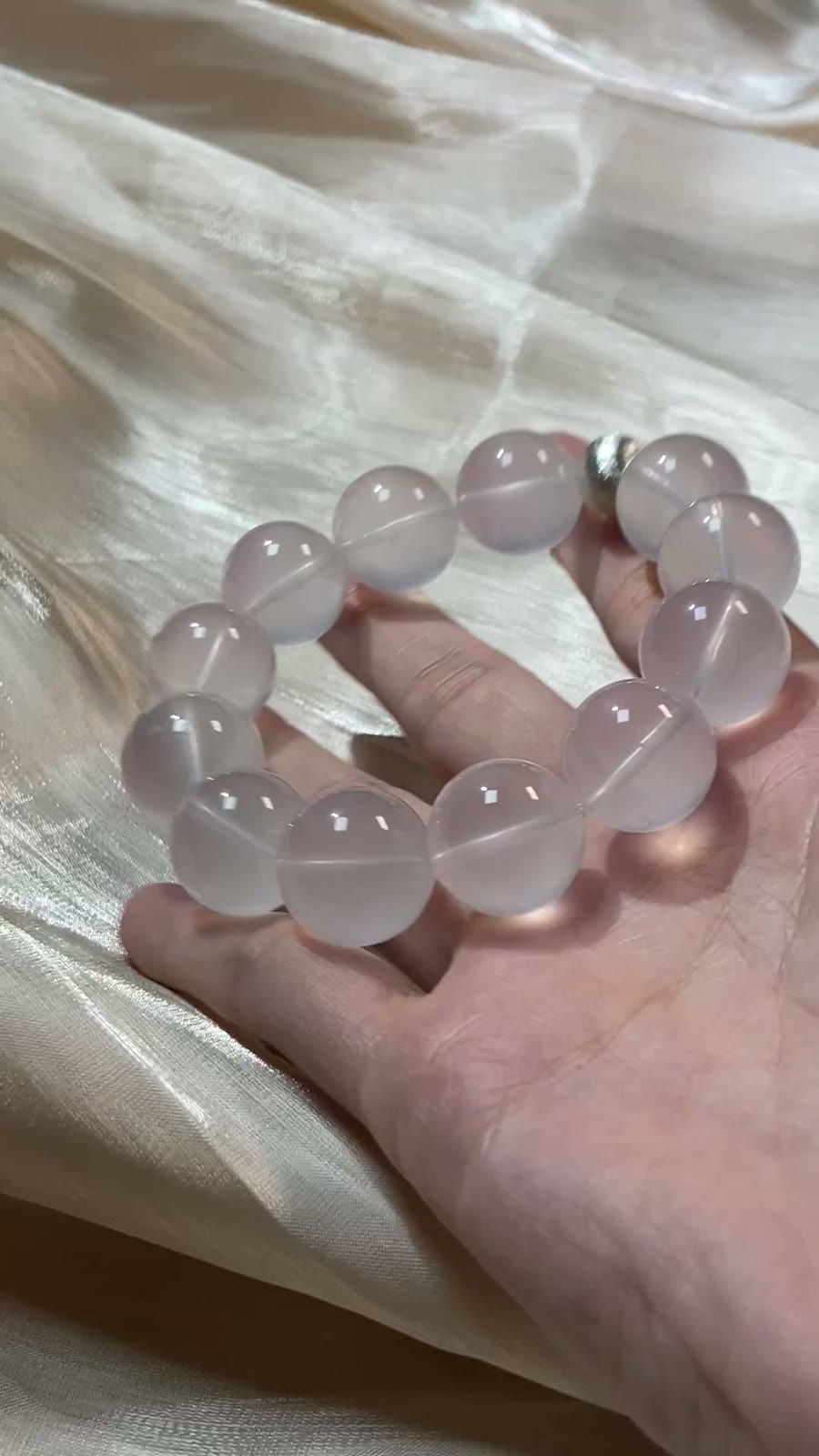 Natural Milk White Crystal Beaded Bracelet