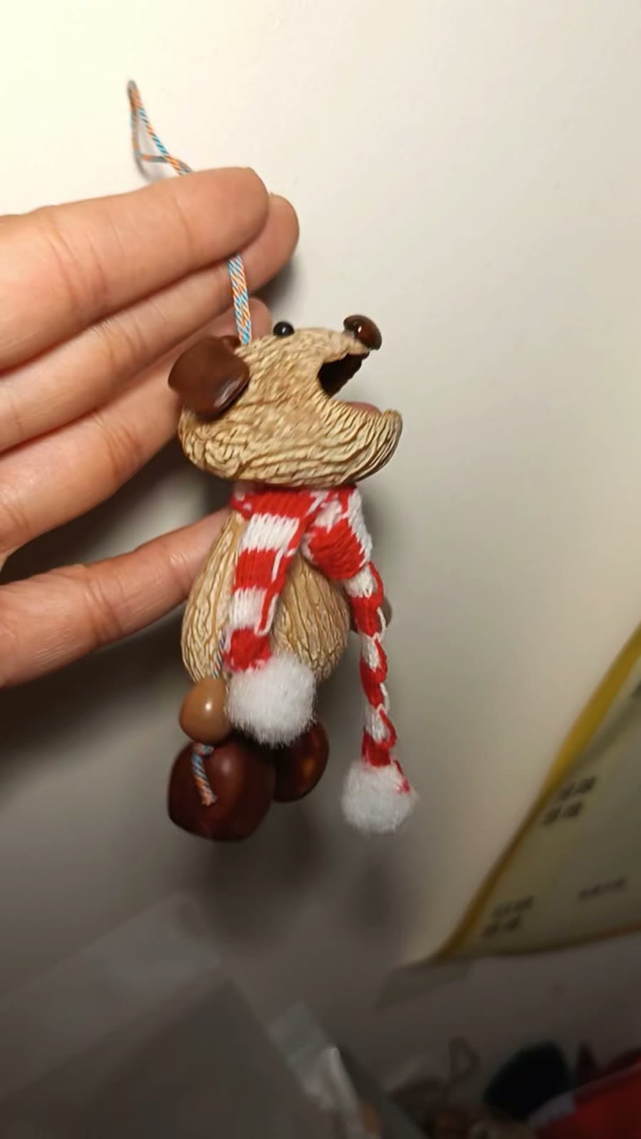Walnut Shell Dog Rattle Pendant