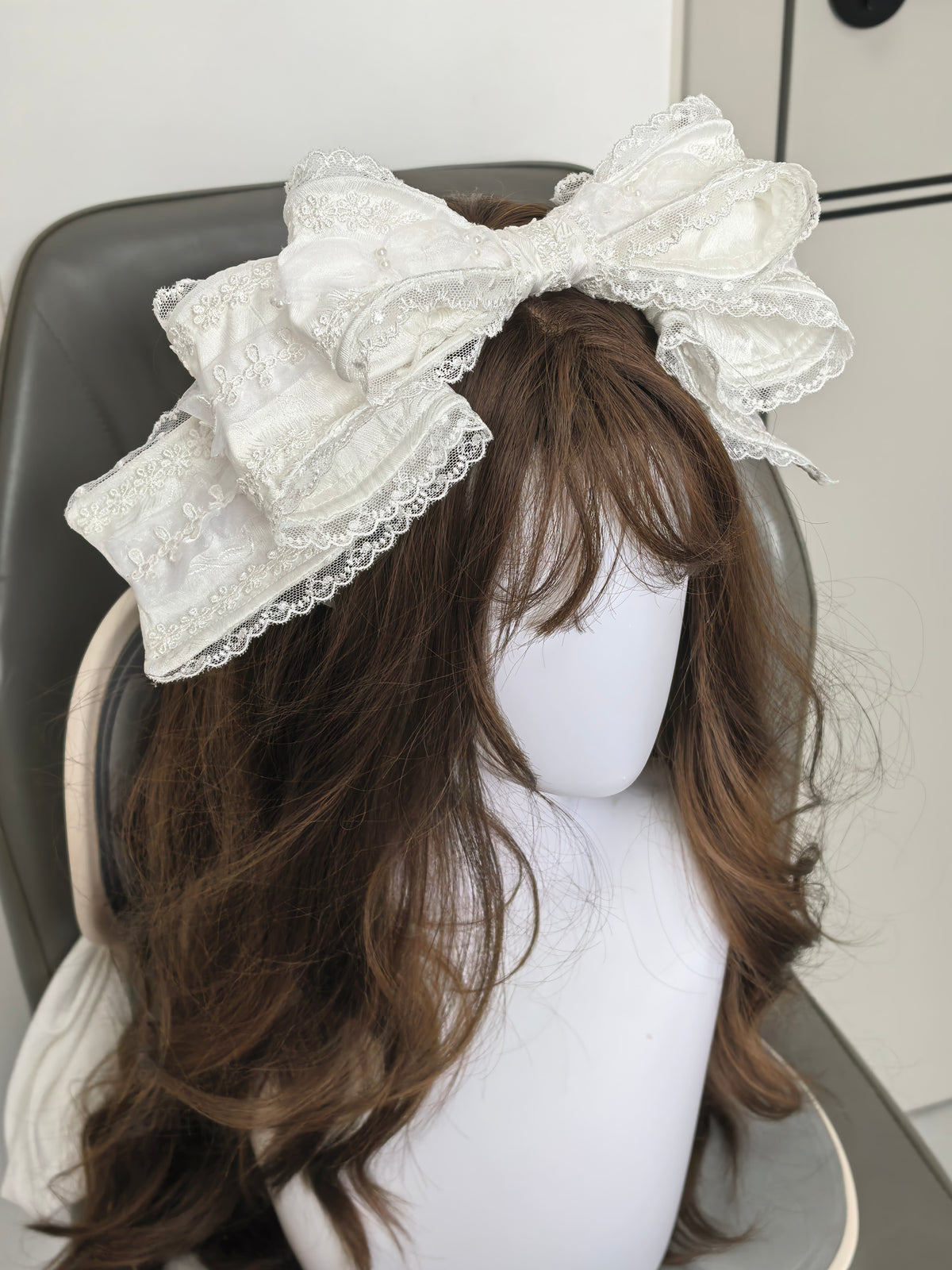 Handmade Lace Bow Headband for Girls