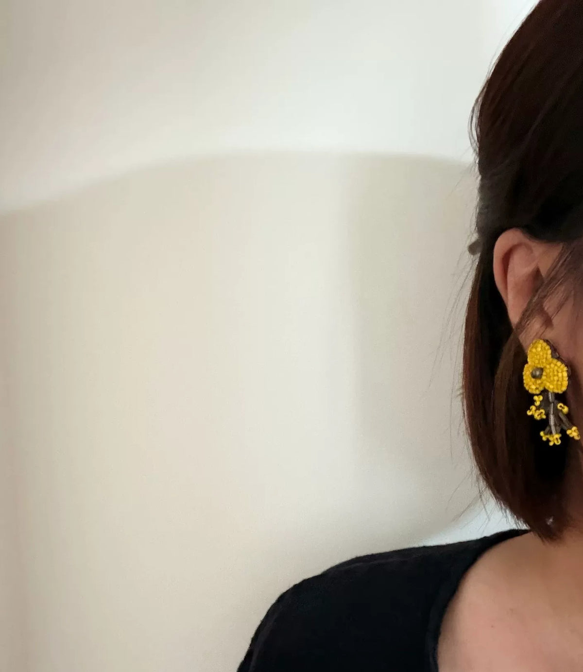 Handgemaakte Gele Kraalbloem Tassel Oorbellen