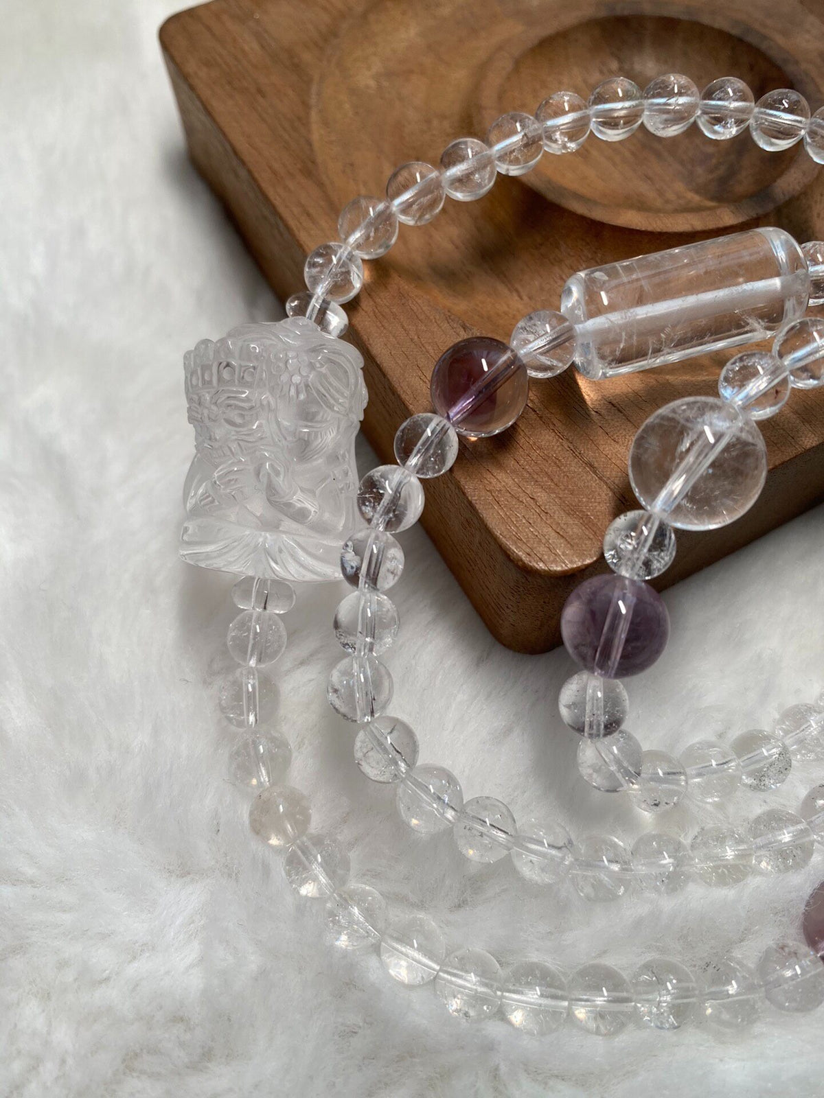 Clear Quartz Triple Wrap Bracelet Amethyst Citrine