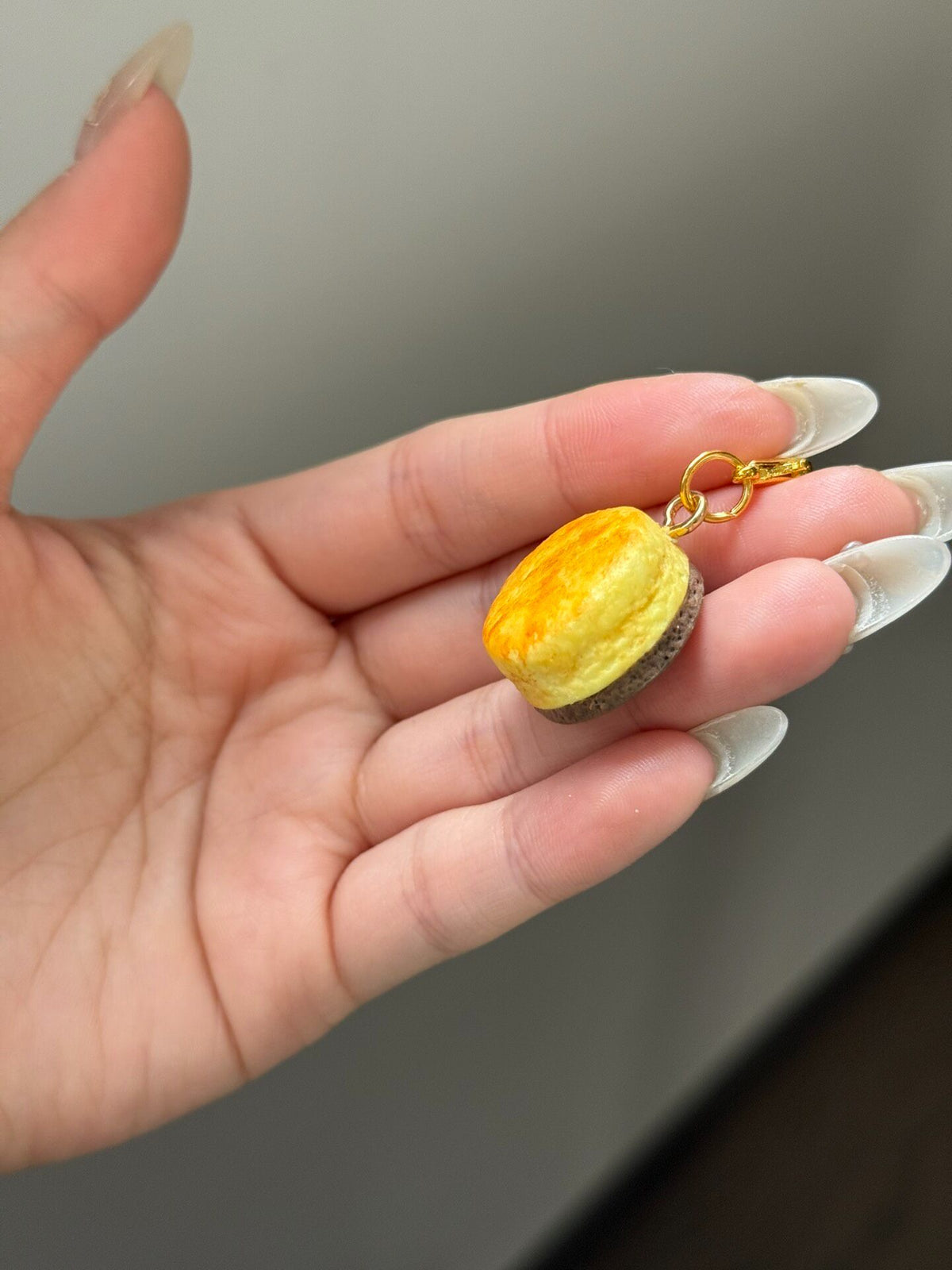 Handmade Cheesecake Charm 2cm Clay Pendant