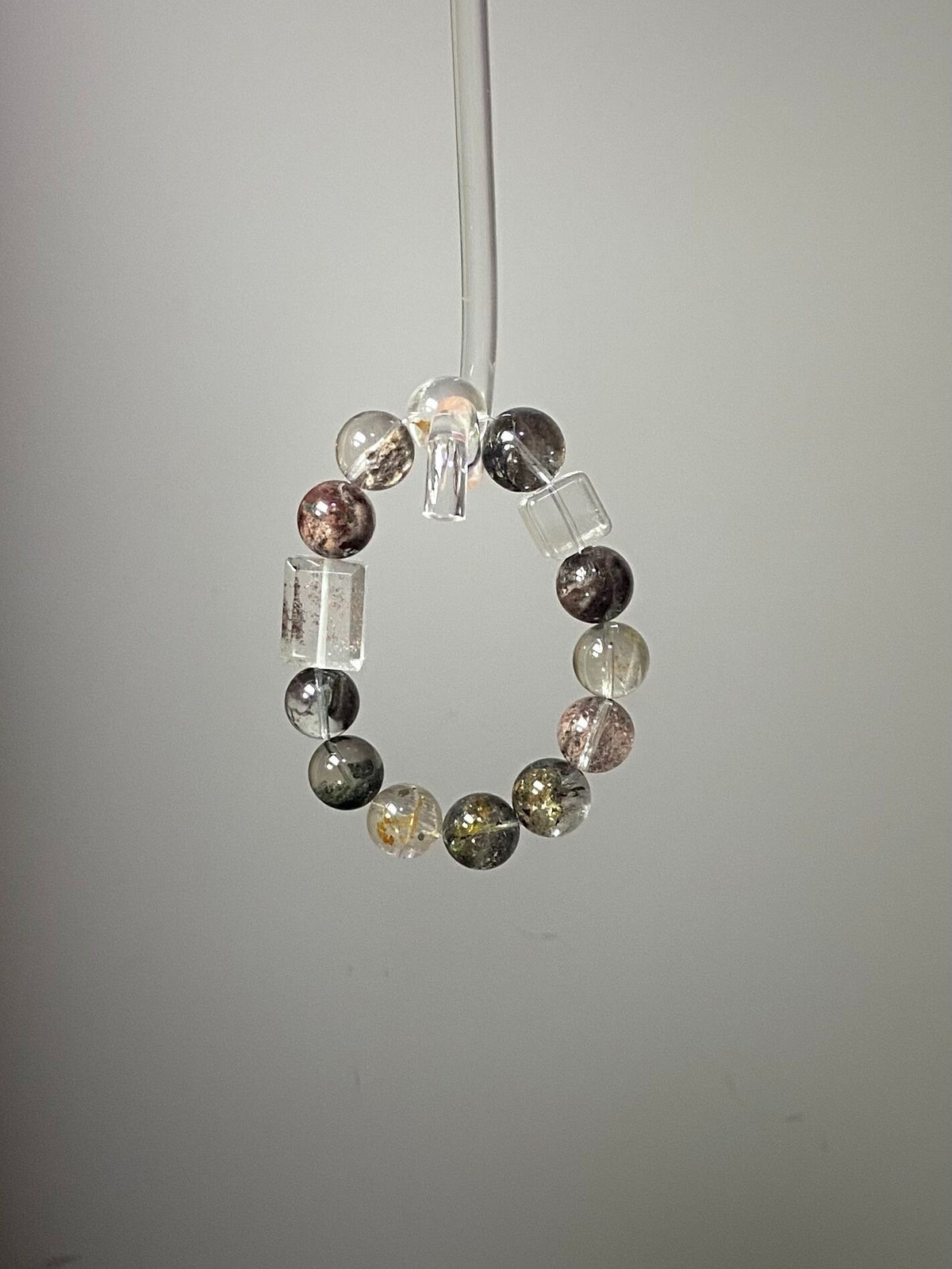 Natural Phantom Quartz Crystal Bracelet