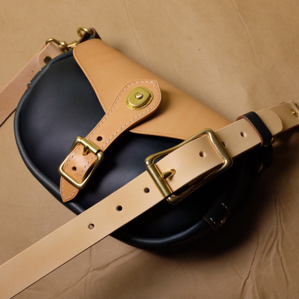 Horween Leather Saddle Bag Two-Tone