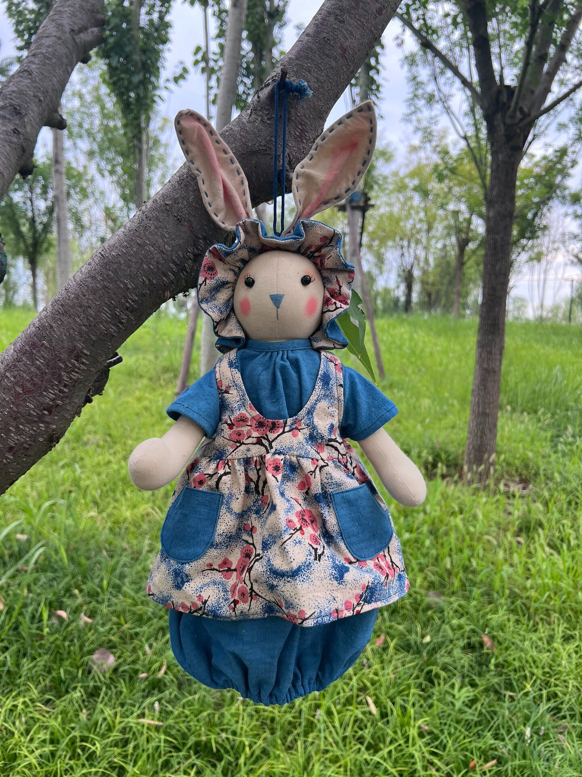 Vintage Rabbit Tissue Dispenser Hanging Doll