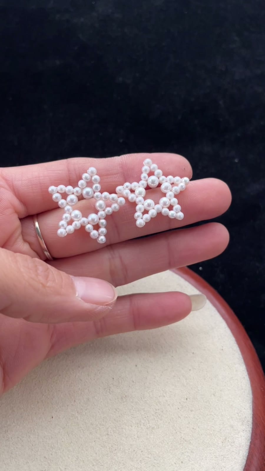 Pendientes de estrella de perlas naturales