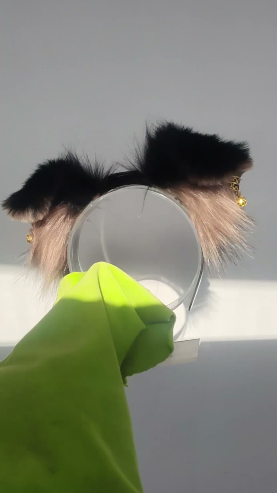 Moving Dog Ears Black Tan Cosplay Headband