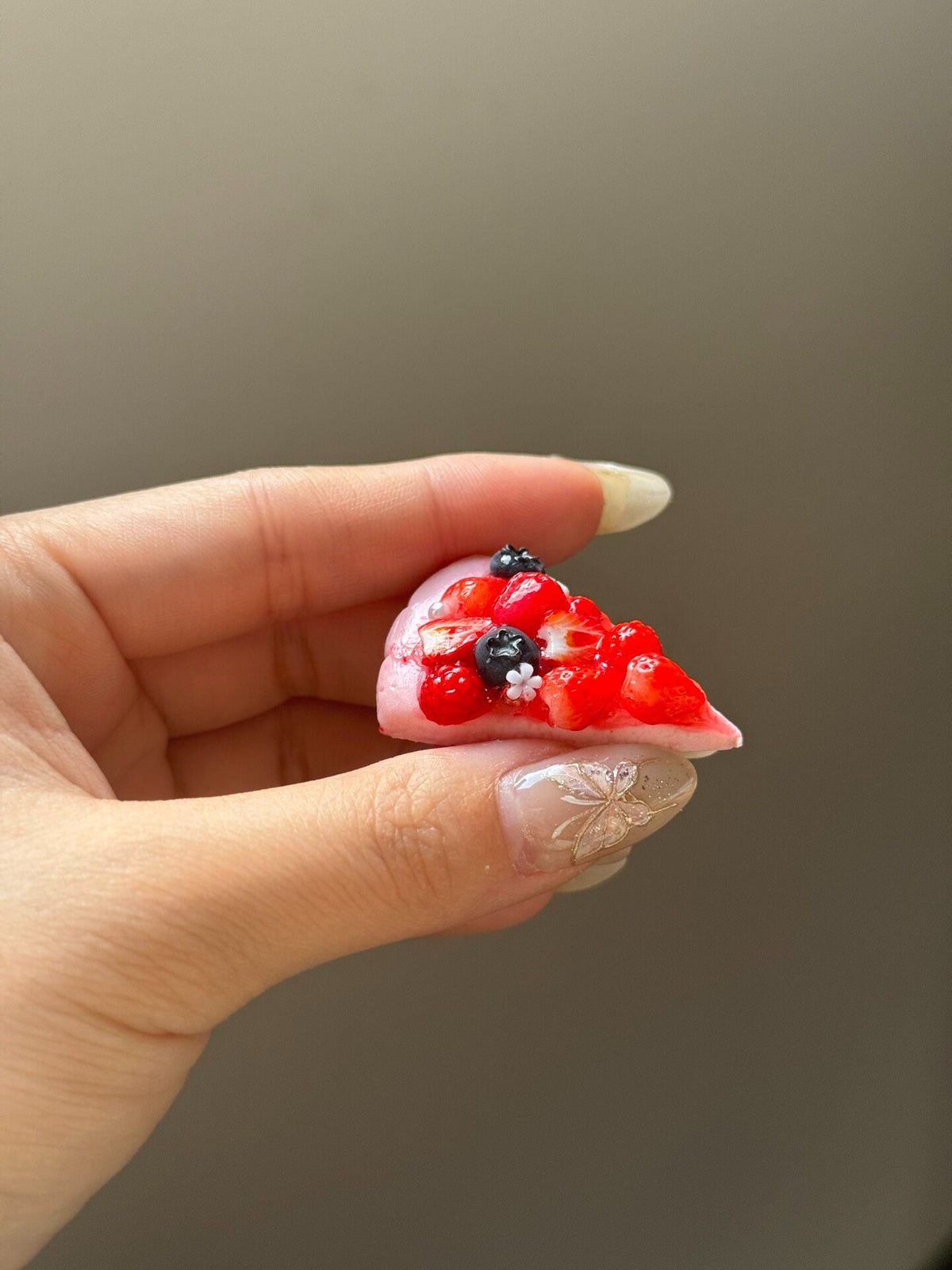 Miniature Clay Fruit Tart Slice 3.5cm