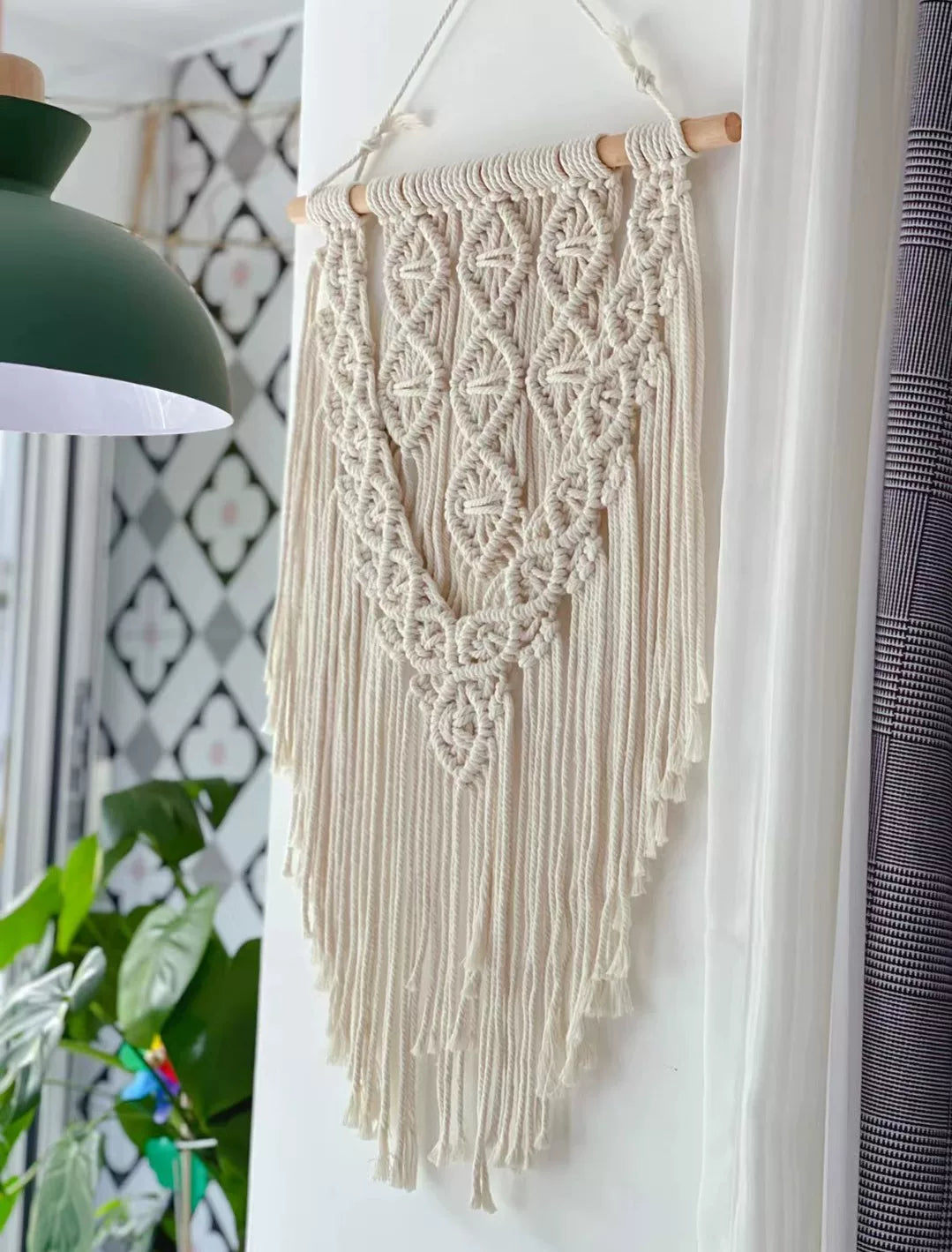 Decorazione da Parete in Macramè di Corda di Cotone
