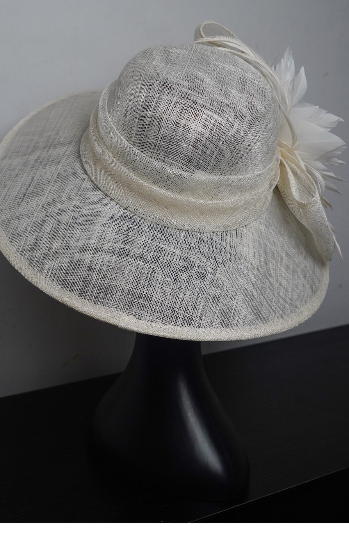 Lake Blue Feather Lotus Formal Sun Hat