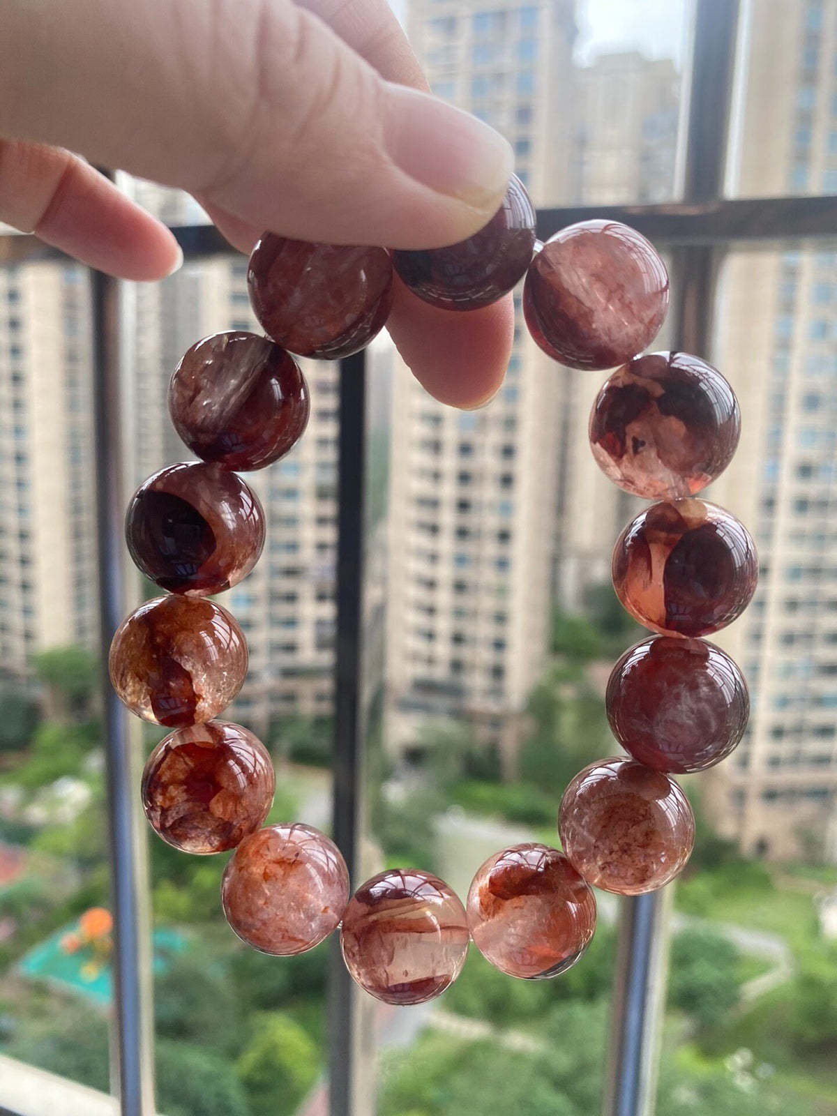 Phantom Quartz Bracelet 15.5mm Beads