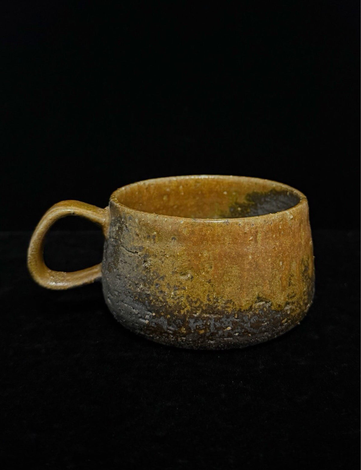 Wood-Fired Coffee Cup Amber Ash Glaze