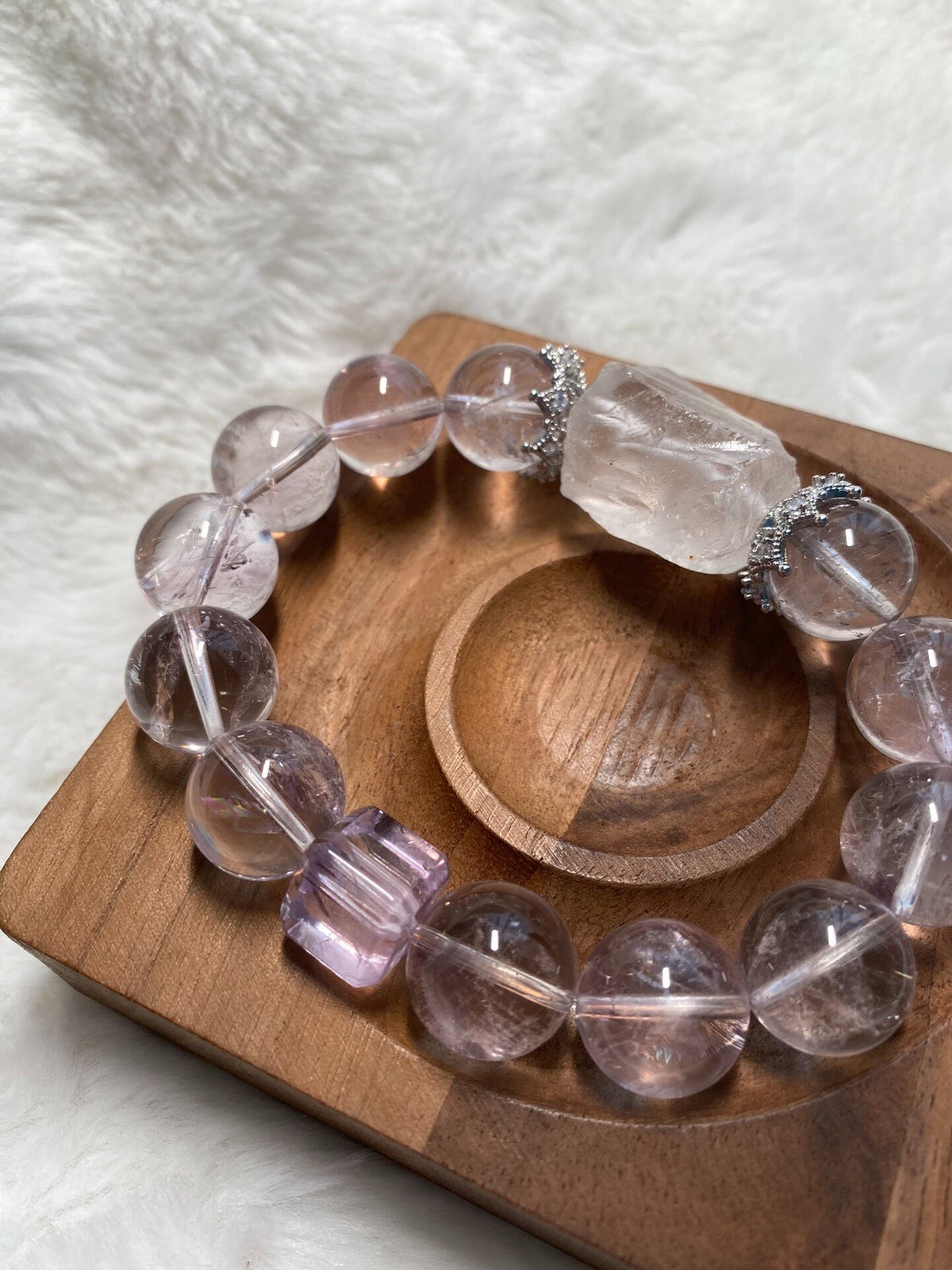 Purple Amethyst Crystal Beaded Bracelet