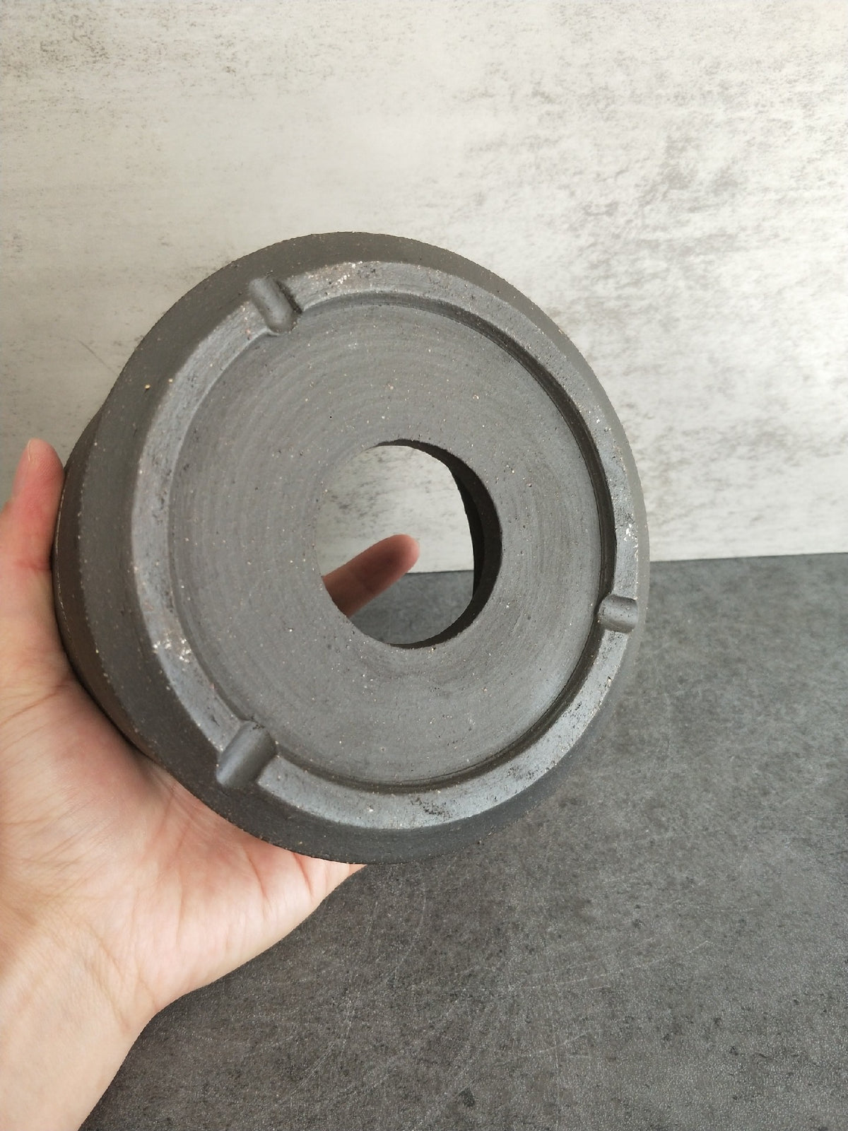 Handmade Clay Container with Metallic Band