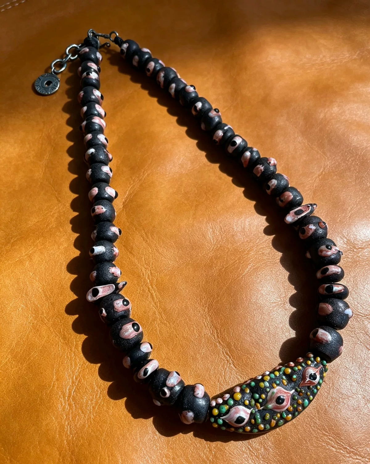 Three Eye Liuli Glazen Ketting 52cm