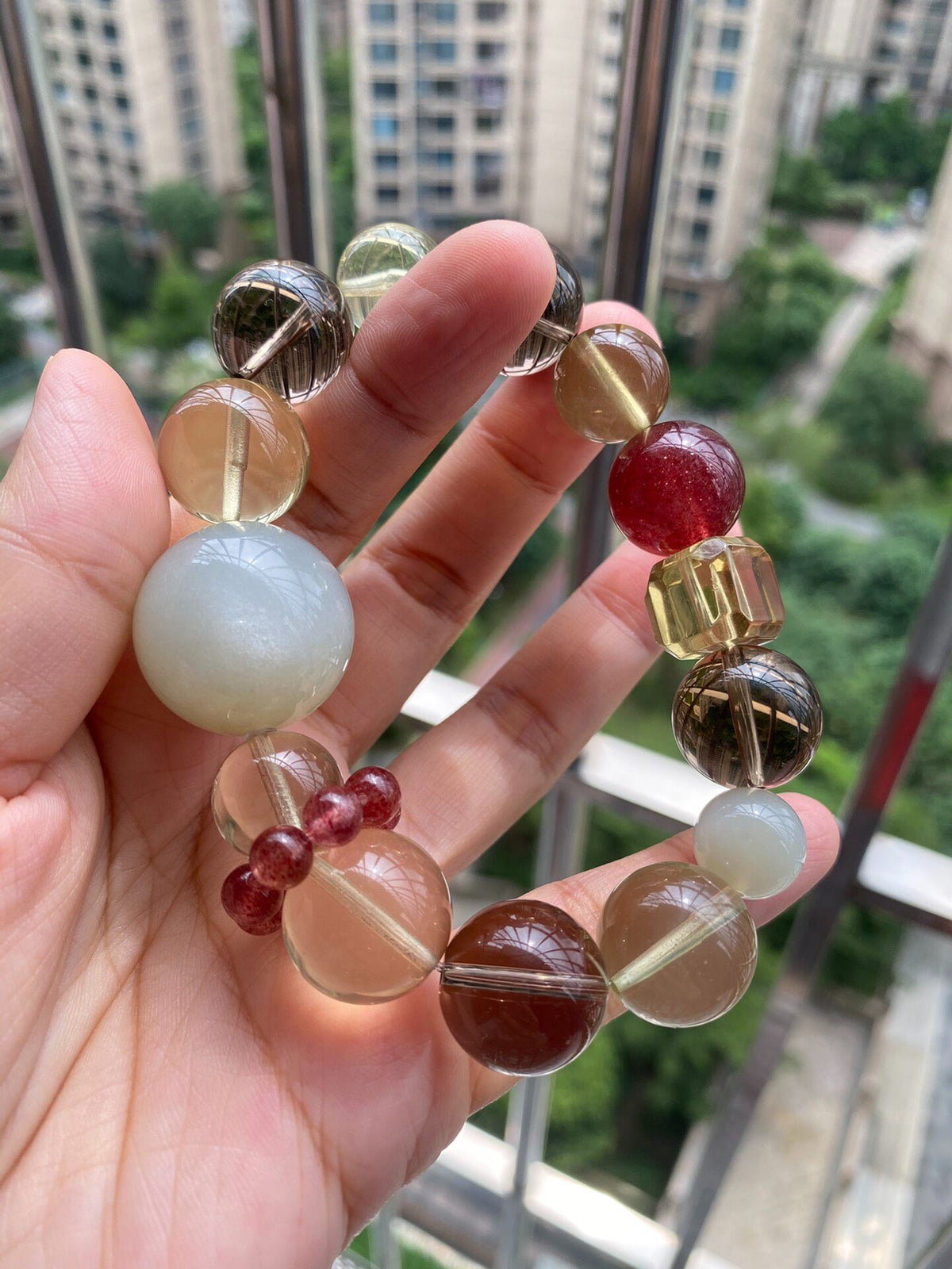 Multi-Gemstone Crystal Bracelet with Moonstone
