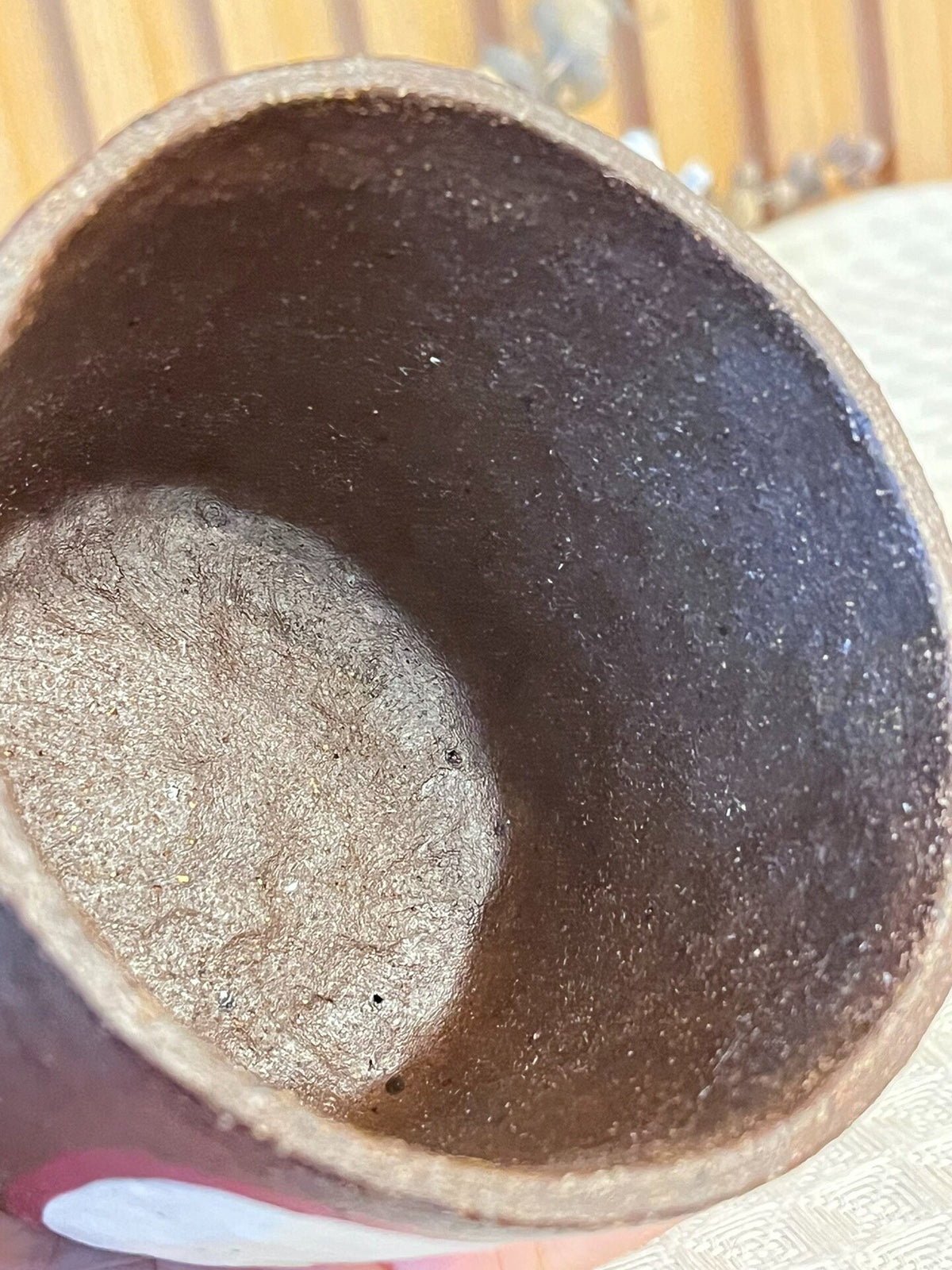 Handmade Black Clay Apple Mug 300ml