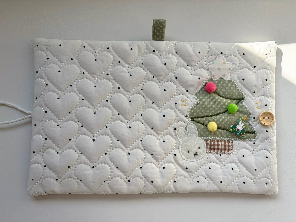 Gesteppter Rabbit-Weihnachtsbaum Notizbuchzug