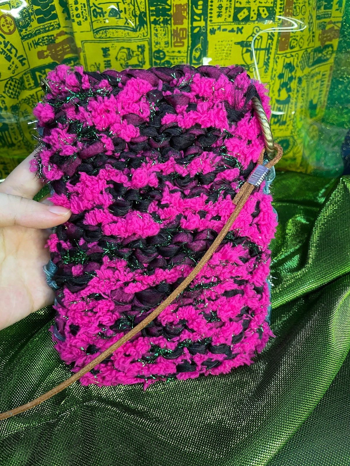 Handcrafted Y2K Knitted Crossbody Phone Bag
