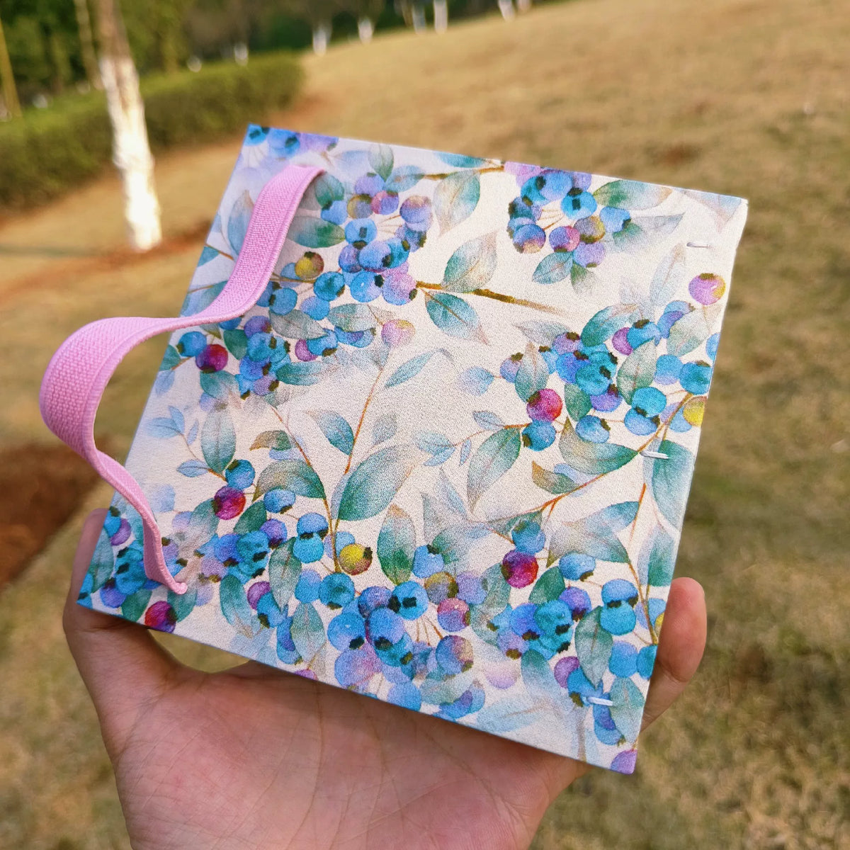 Caderno de Aquarela em Algodão Feito à Mão 12cm Quadrado