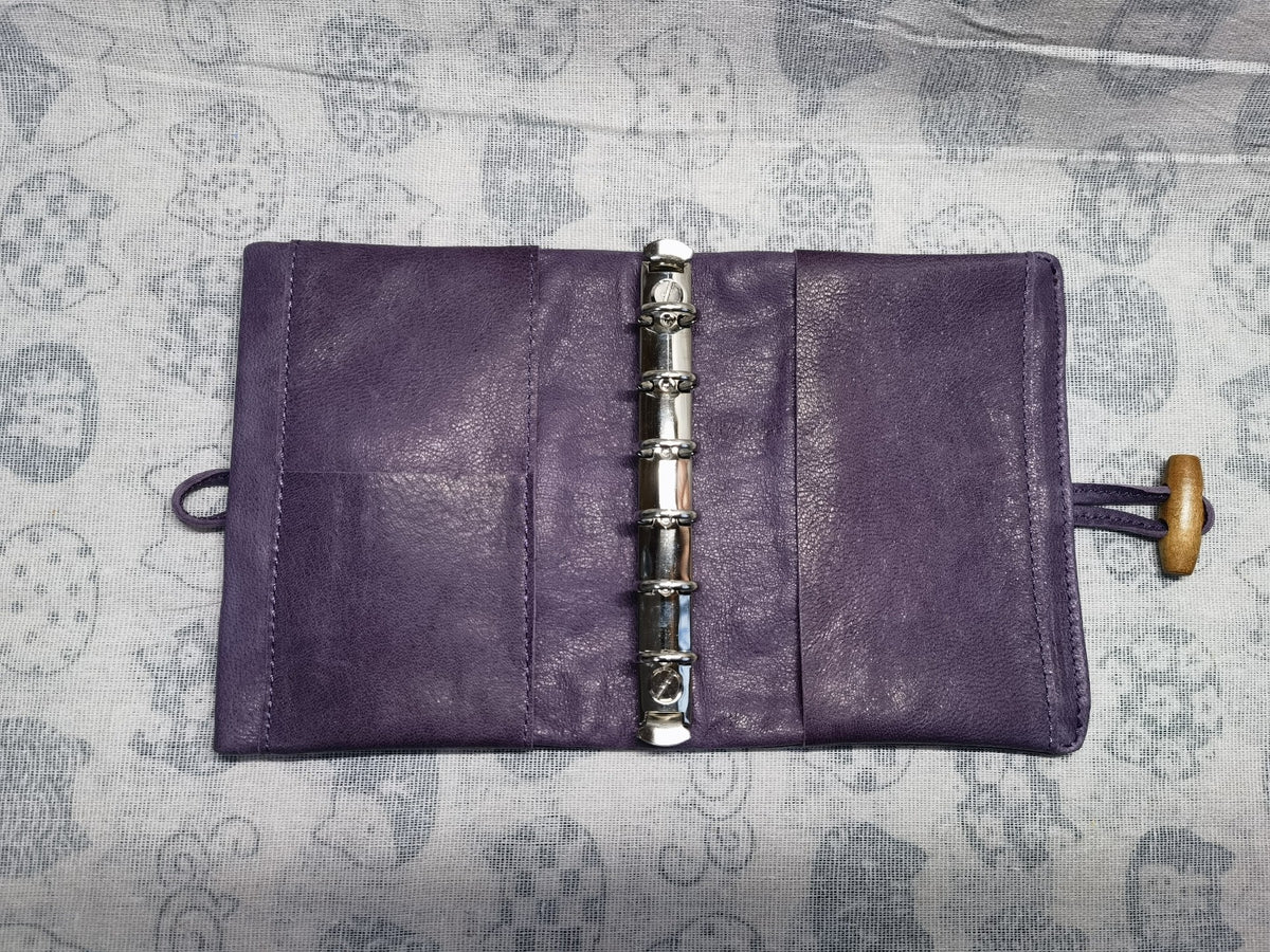 Purple Oil Wax Sheepskin A7 Notebook Cover