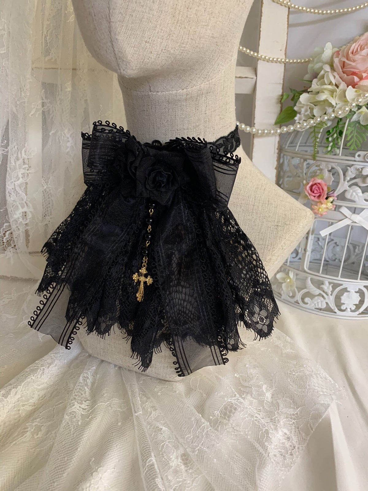 Handmade Lolita Gothic Rose Skirt
