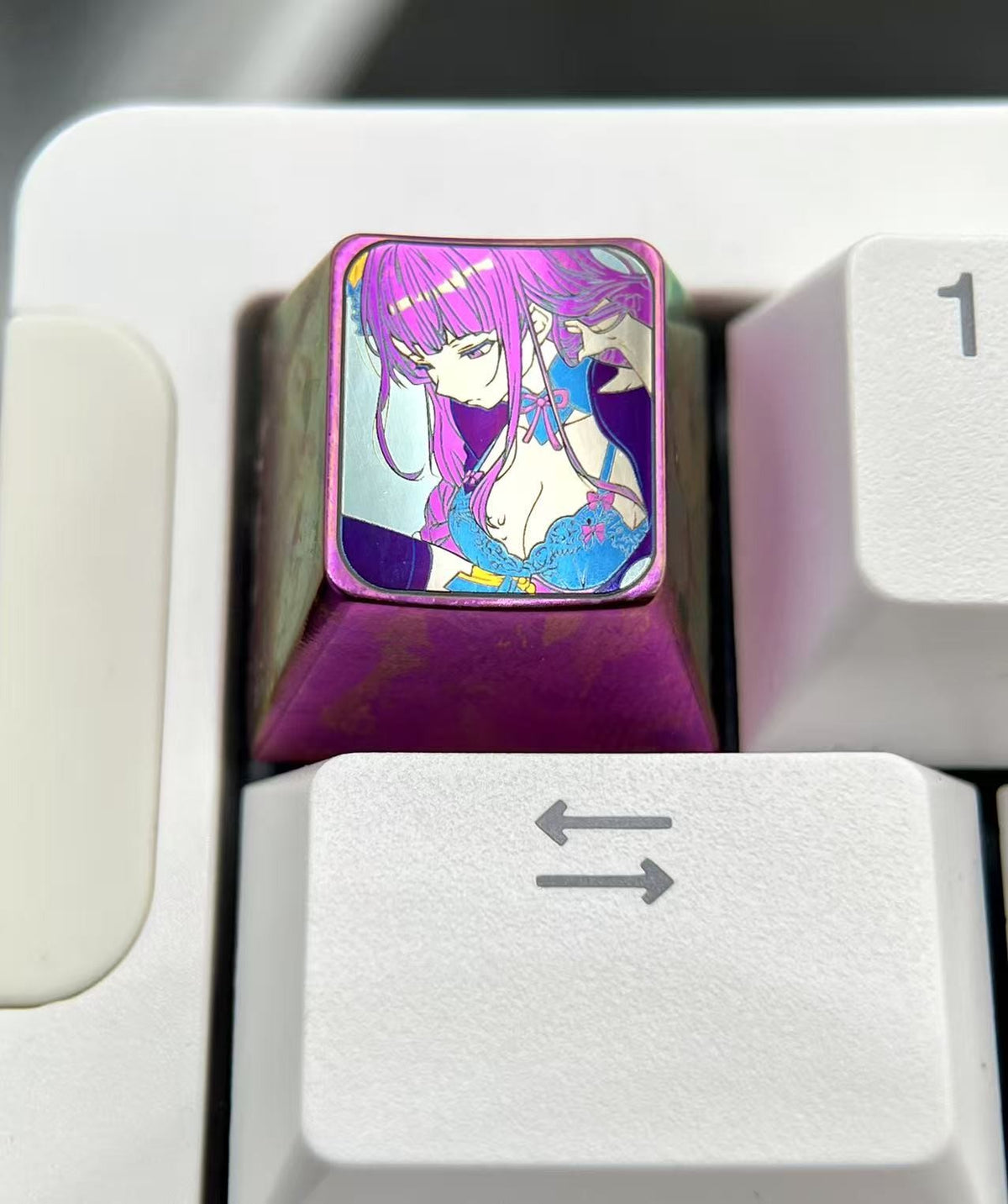 Titanium Alloy Raiden Shogun 1u Artisan Keycap