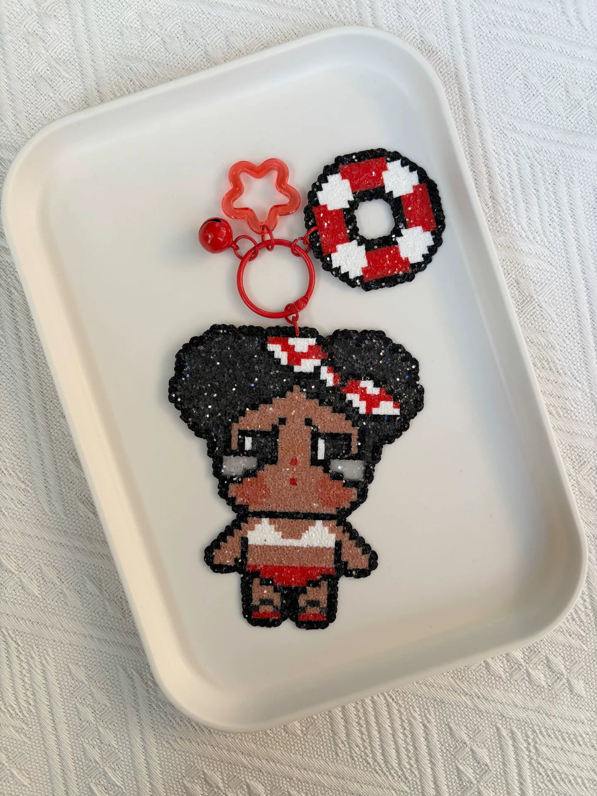 Crybaby Pixel Bead Bag Charm Keychain