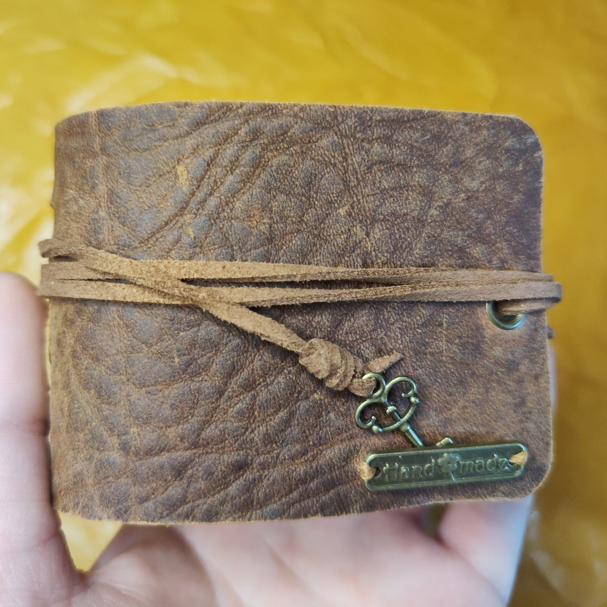 Vintage Cowhide Leather Journal 7x5cm