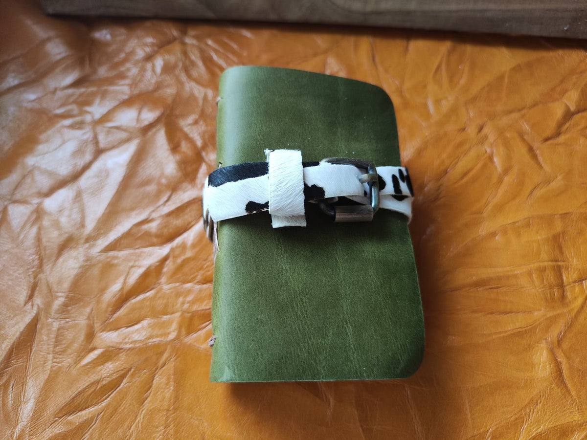 Olive Green Leather Journal 5x9cm