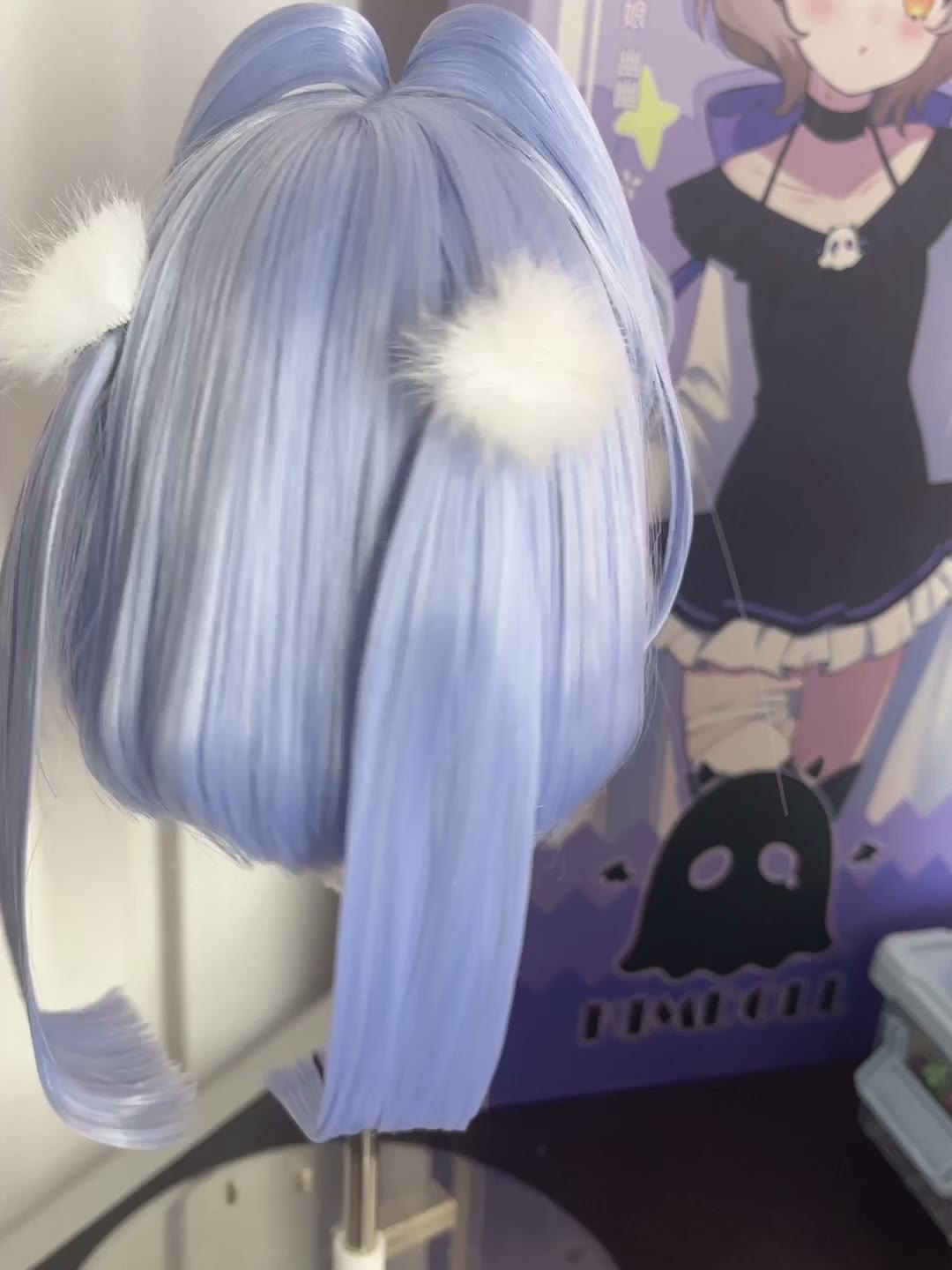 Synthetic Doll Wig Periwinkle Twin Tail Style