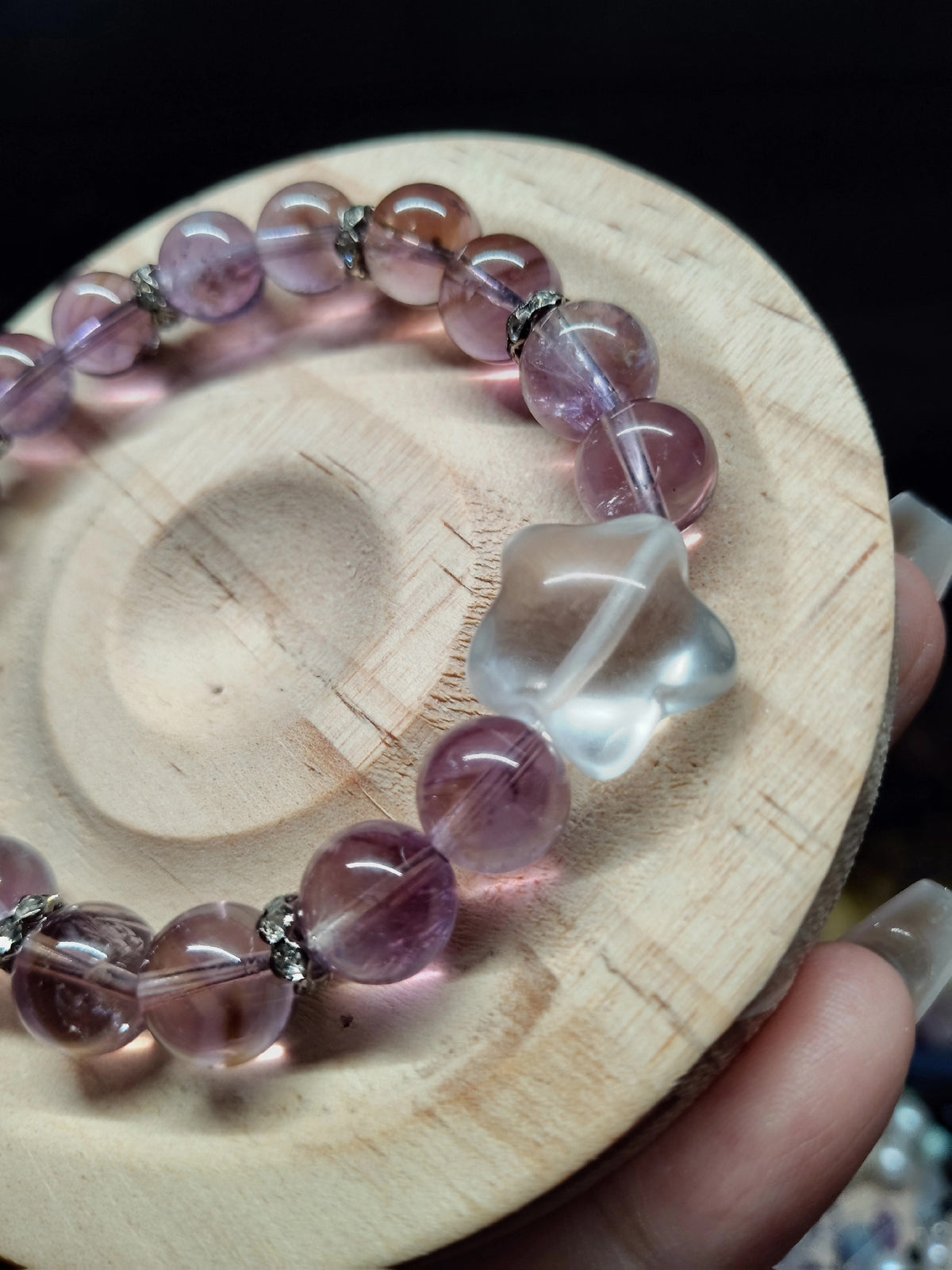 Natural Amethyst Phantom Quartz Bracelet