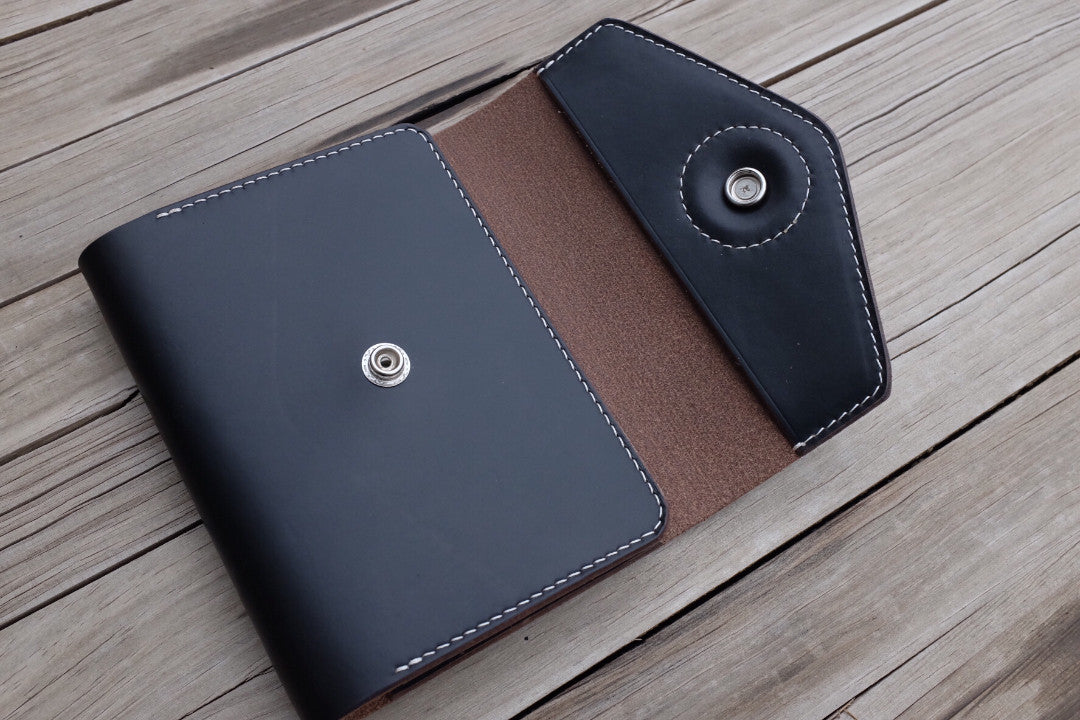 A6 Leather Journal Cover with Coin Closure