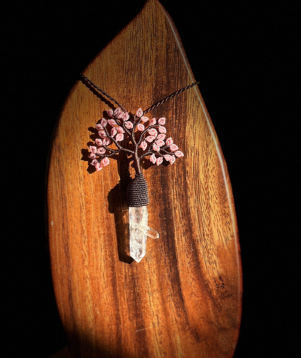 Handmade Macrame Tree of Life Quartz Necklace