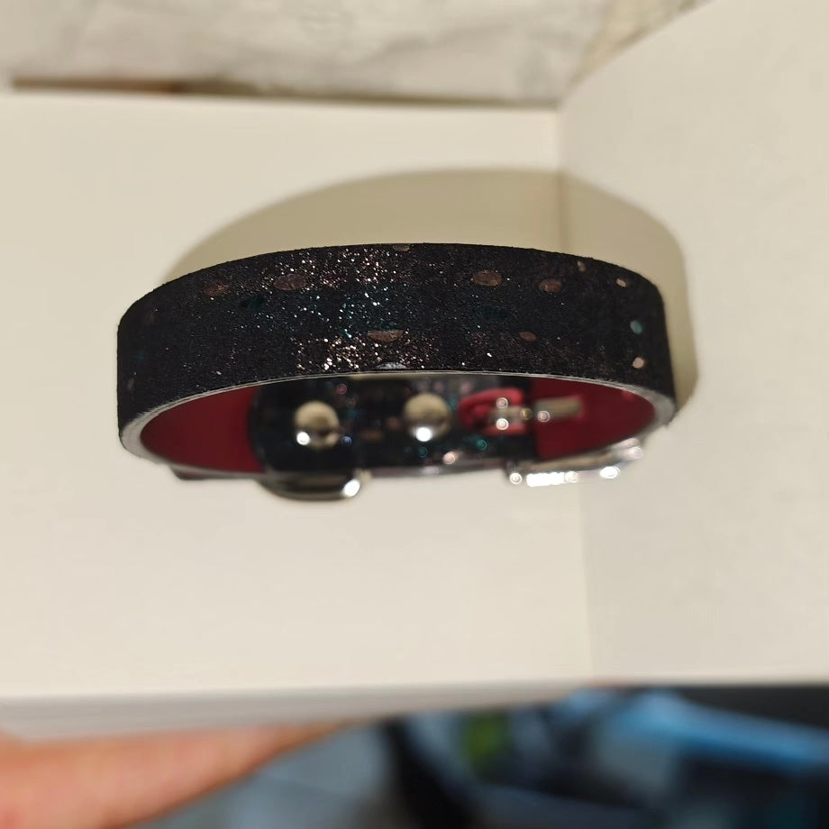 Handcrafted Leather Cuff Bracelet with Magnetic Clasp
