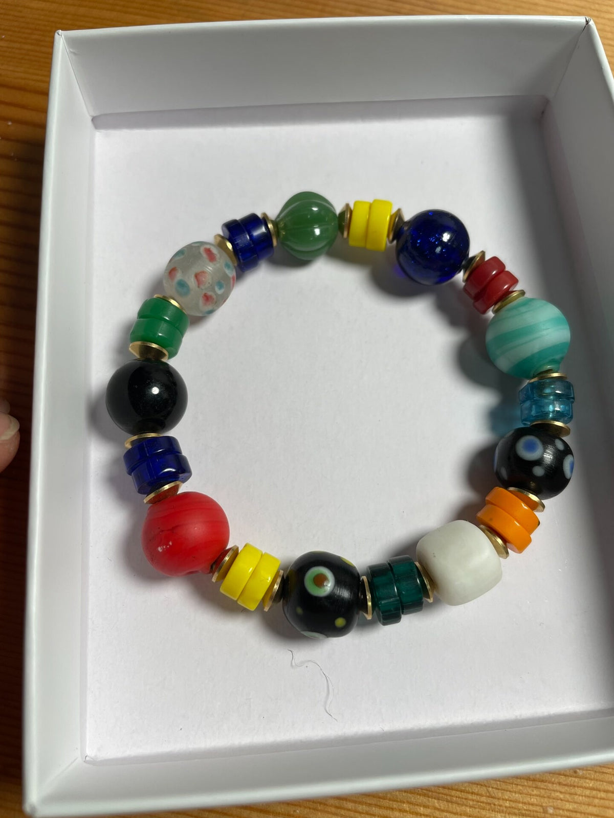 Colorful Imported Liuli Glass Beaded Bracelet
