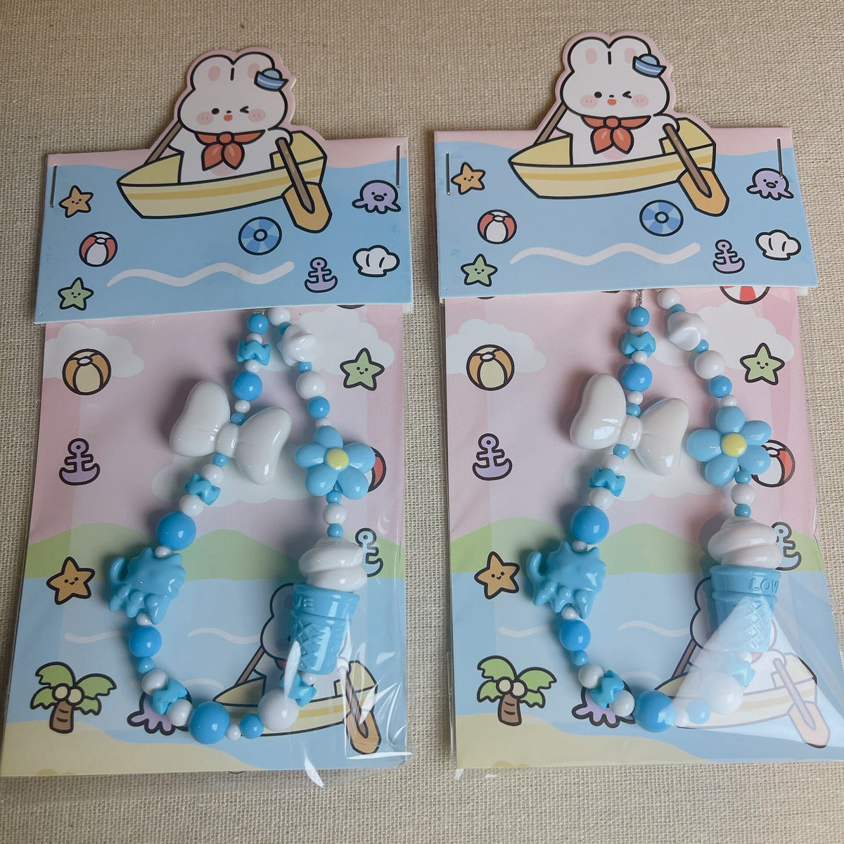 Blue White Ice Cream Phone Charm