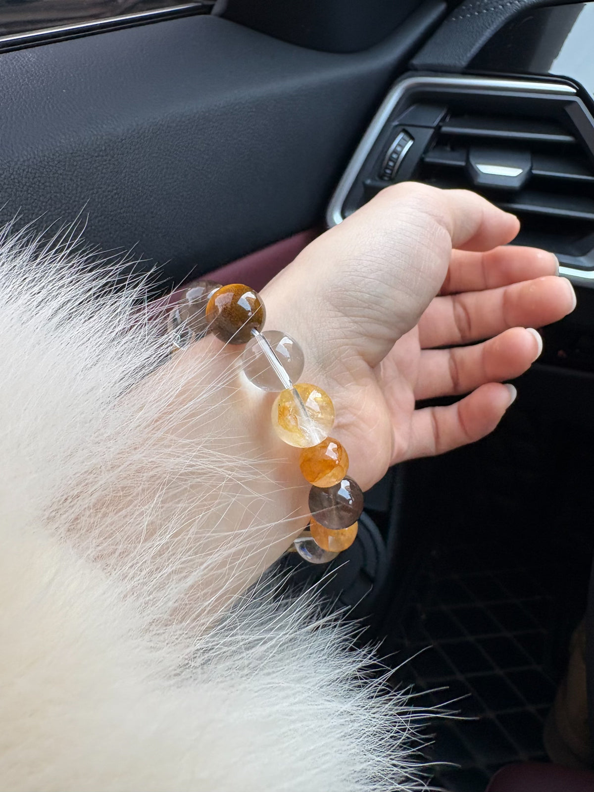 Armband med rökkvarts, citrin och klarkvarts