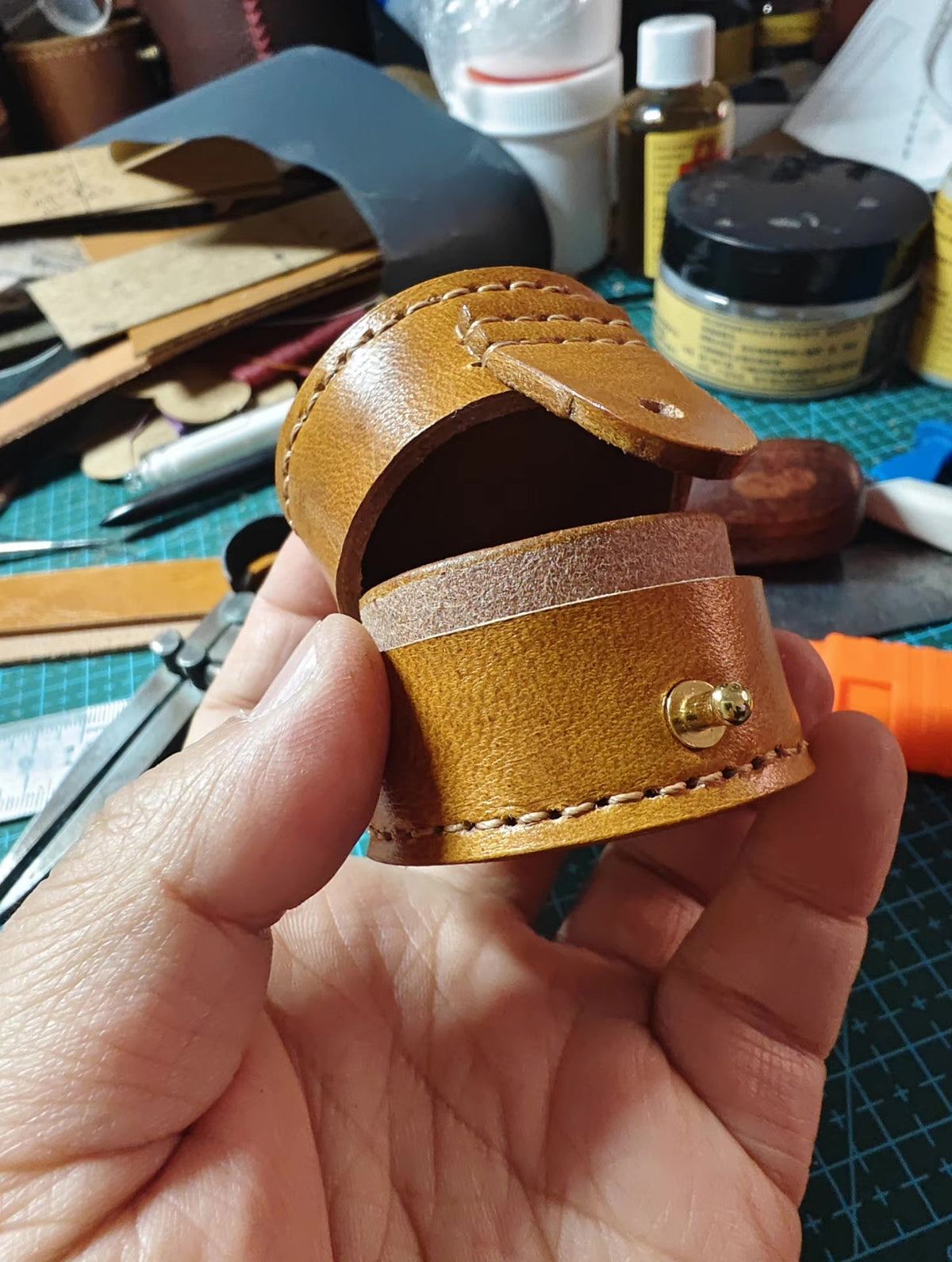 Vegetable Tanned Leather Ring Case
