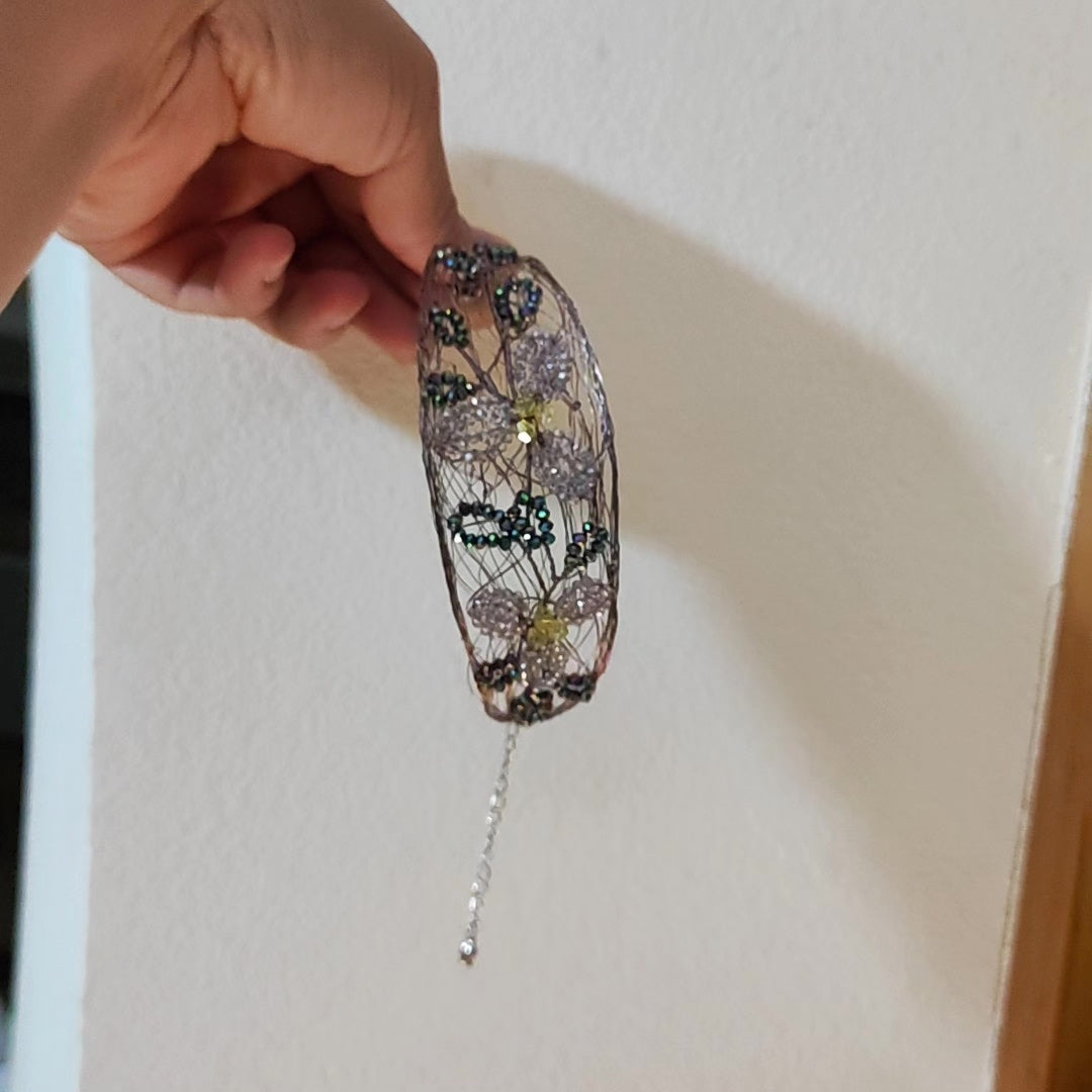 Bracelet artisanal fleur en cuivre et cristal
