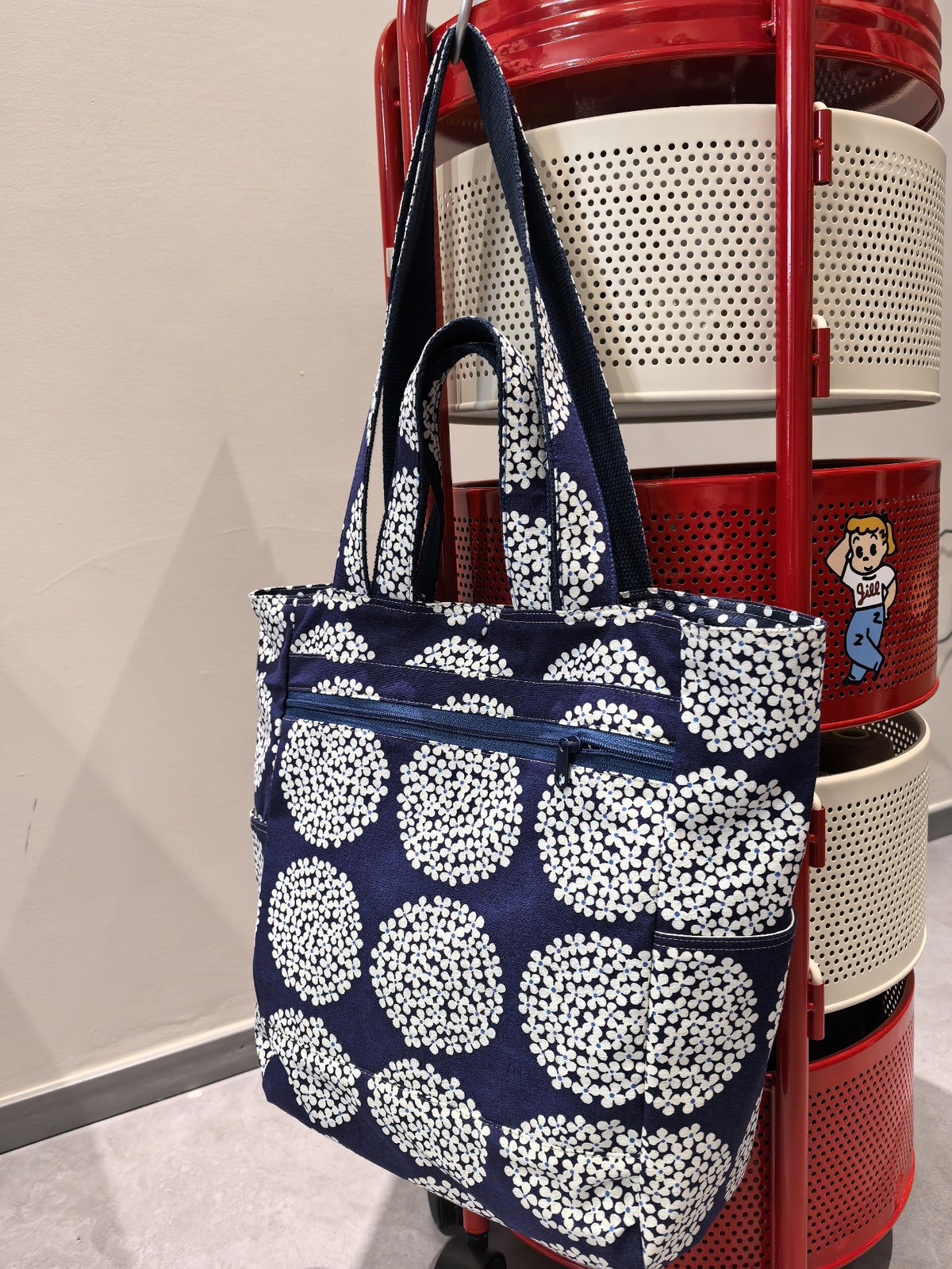 Small Floral Print Shoulder Tote Bag