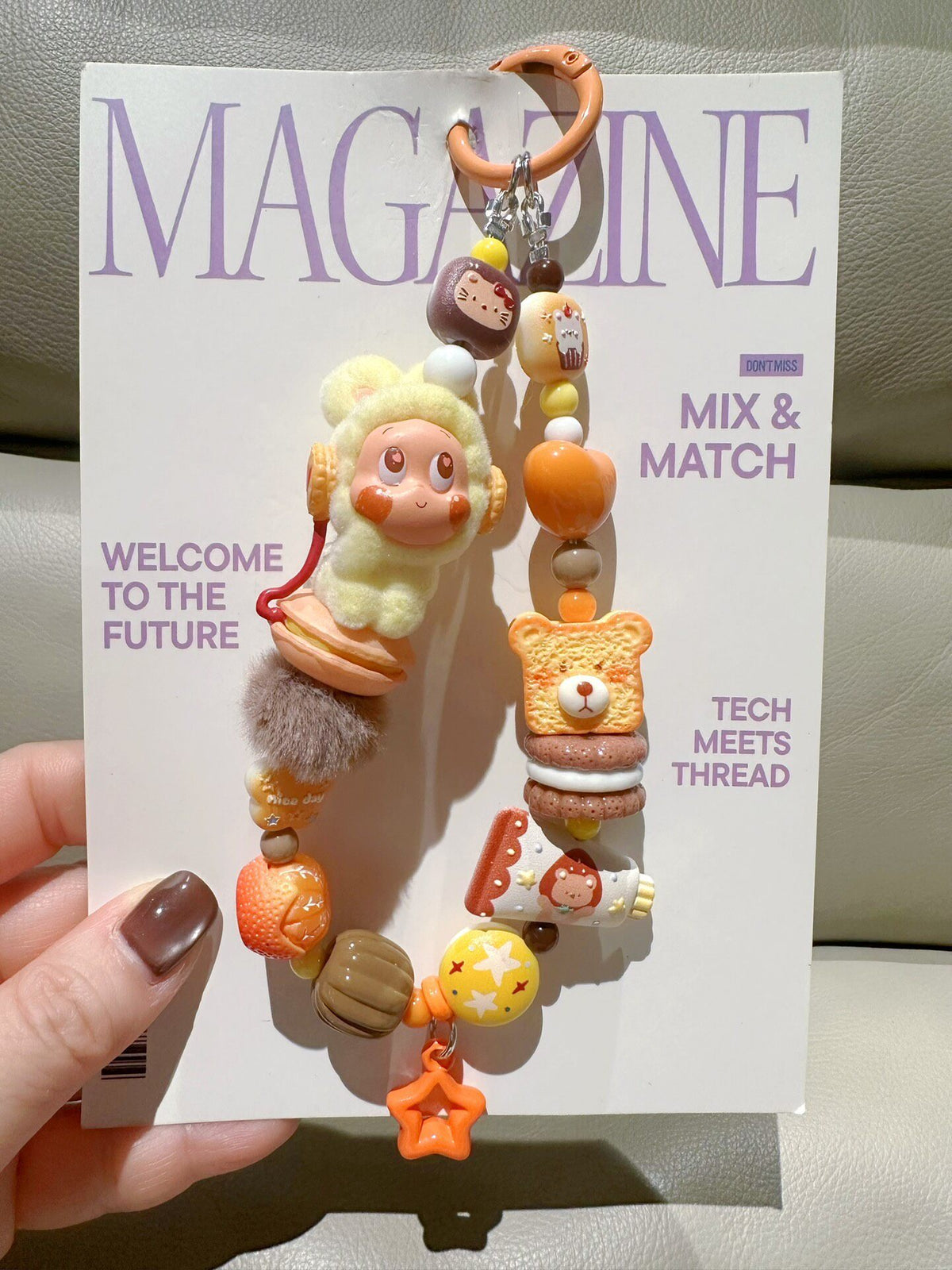 Macaron Rabbit Phone Charm Keychain