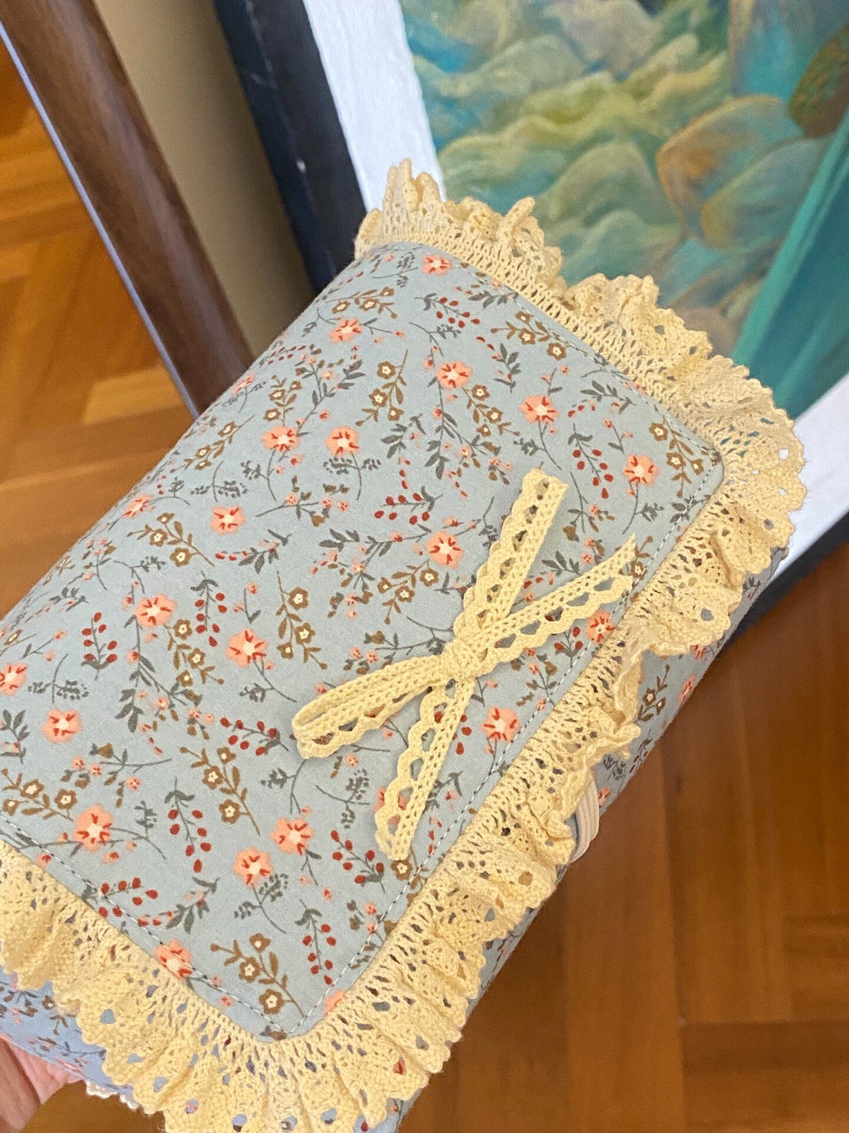 Vintage Floral Camera Bag Double Layer Storage